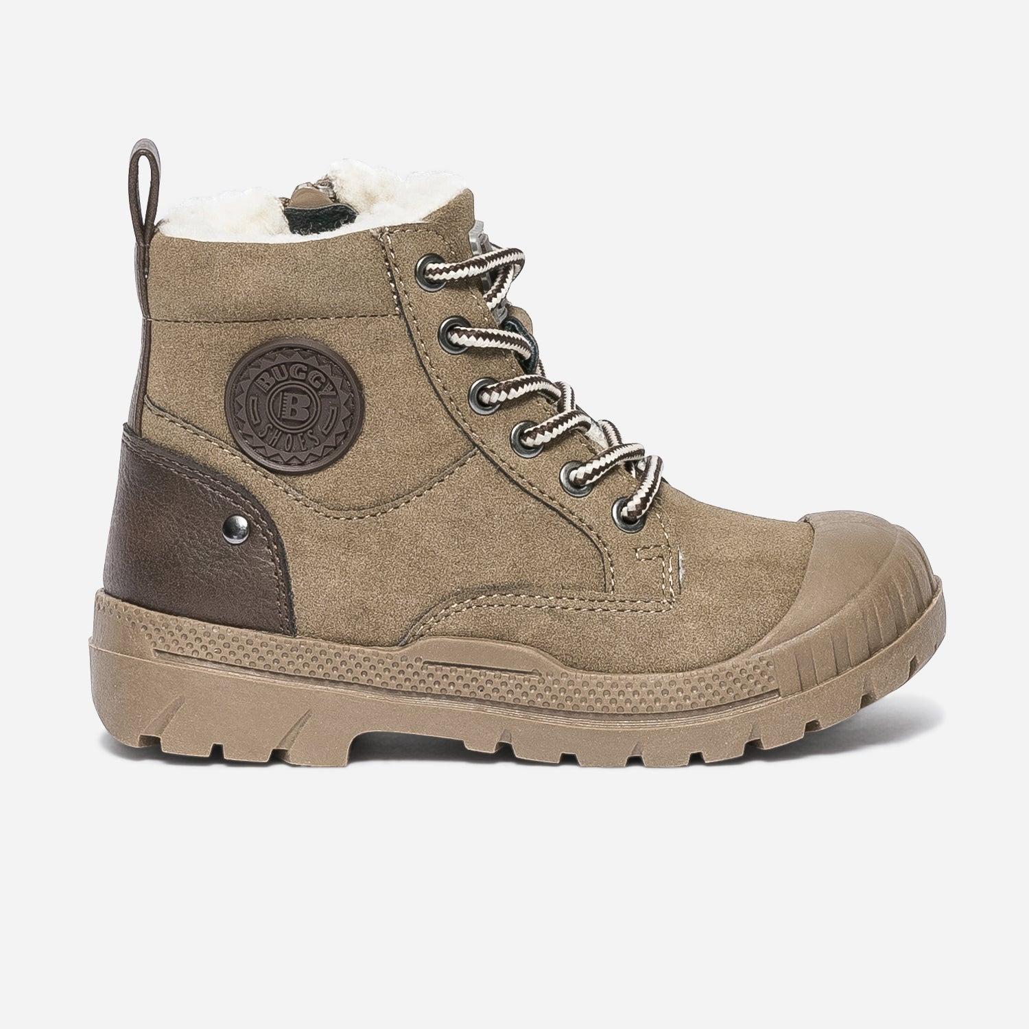 Boots a lacet BUGGY taupe suede fourre