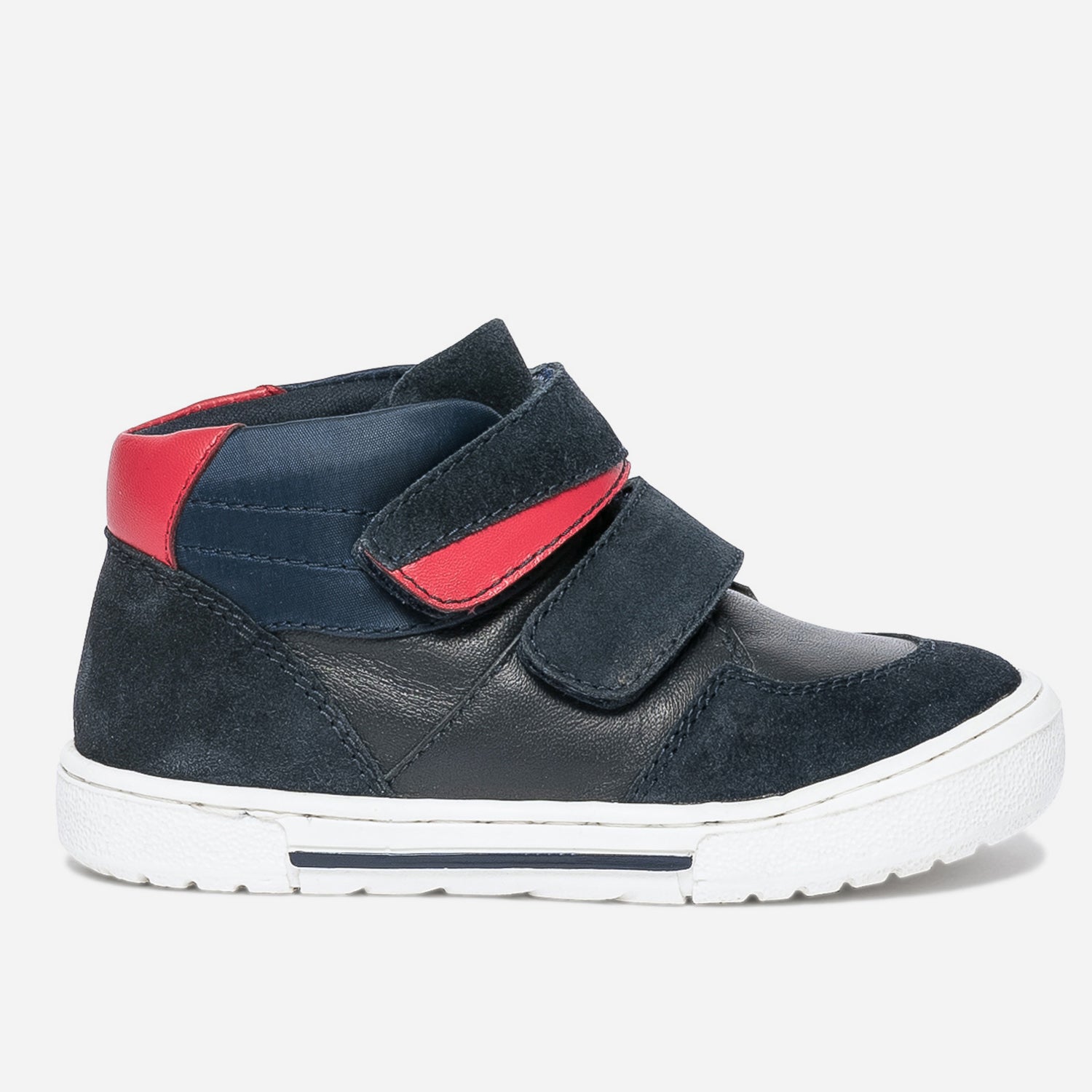 Boots BUGGY marine et rouge en cuir Chaussures montantes Enfant ERAM
