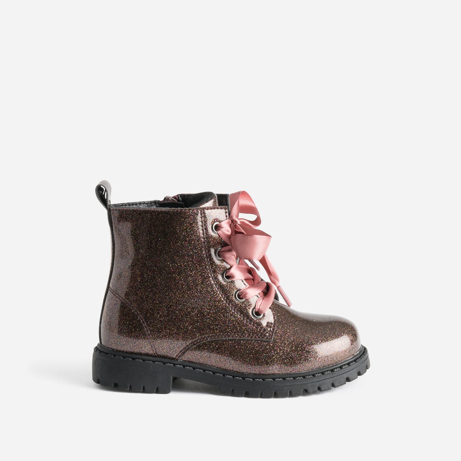 Boots BUGGY rose paillet lacet ruban Boots Enfant ERAM