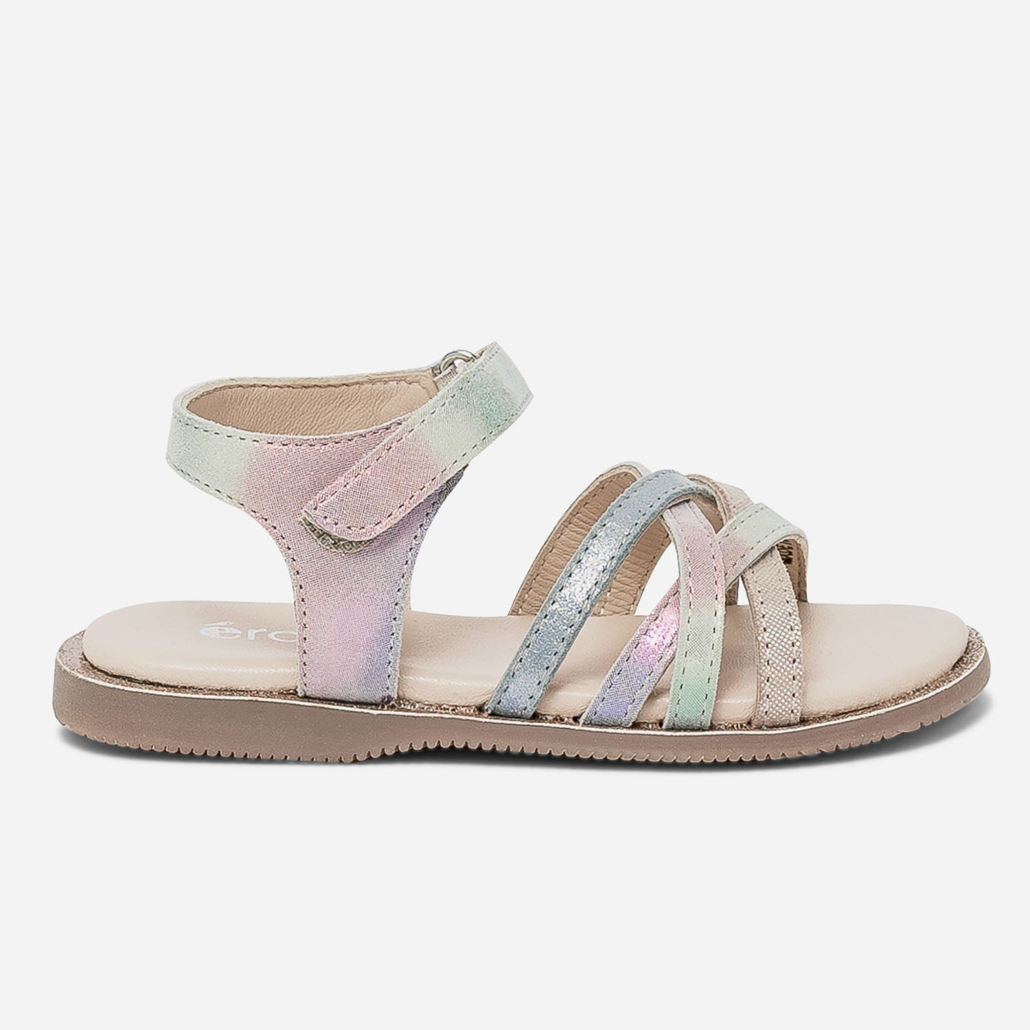Sandale en cuir imprime arc en ciel Sandales Enfant ERAM