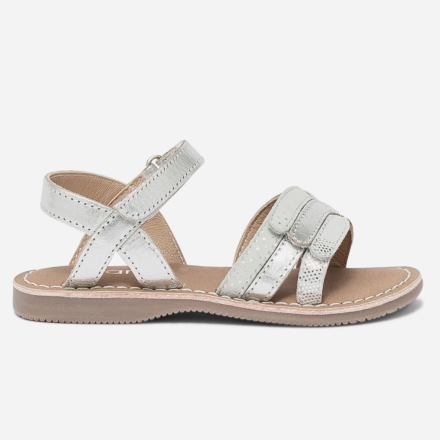 Sandale argent en cuir scratchs Sandales Enfant ERAM