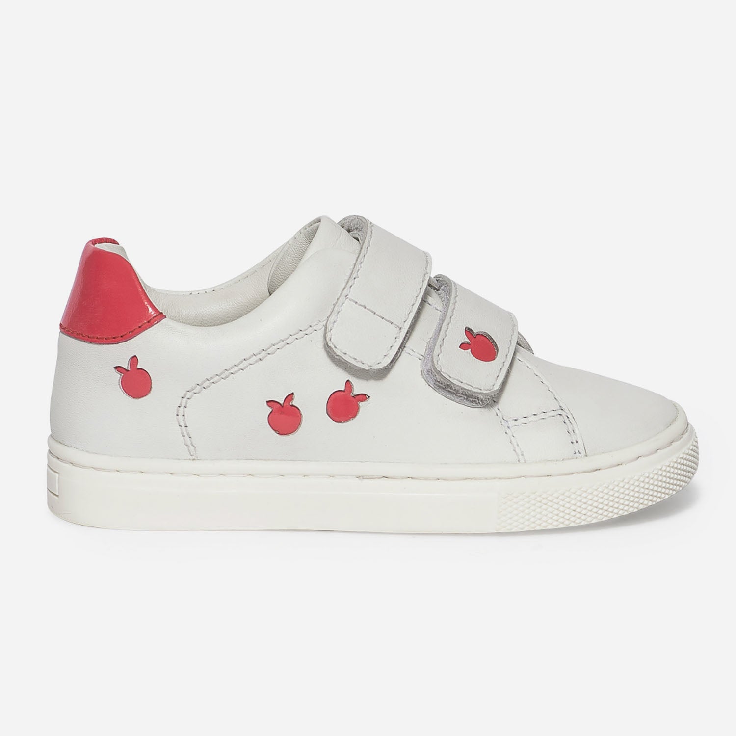 Tennis blanche a decoupes pommes rouges Baskets Enfant ERAM