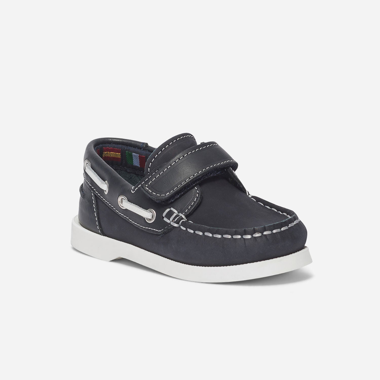 Chaussure bateau marine en cuir a scratch Eram Enfant ERAM