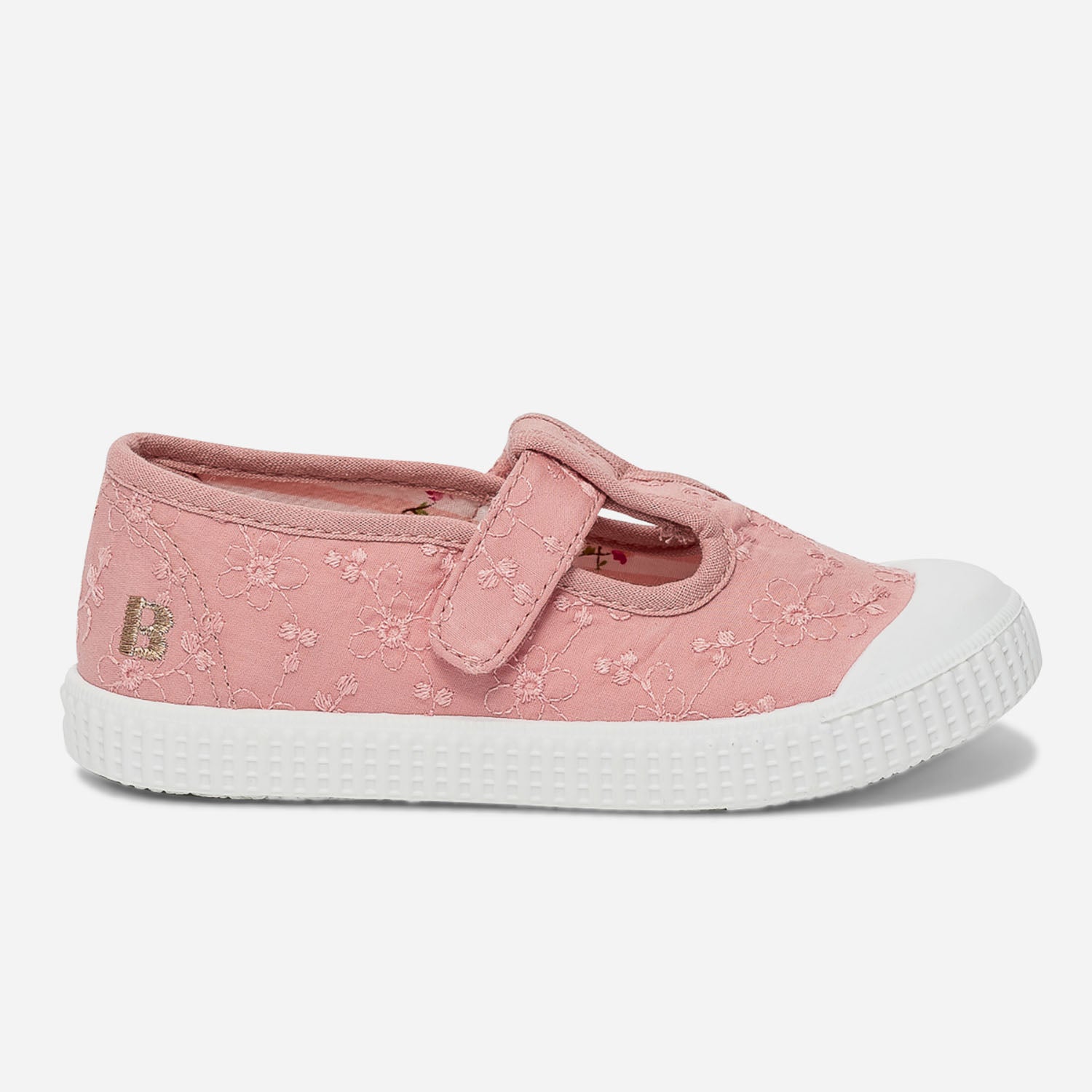 Tennis salome BUGGY rose en toile brodee Baskets Enfant ERAM