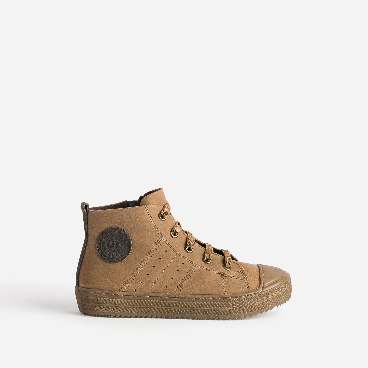 Basket co con ue BUGGY camel en cuir Chaussures montantes