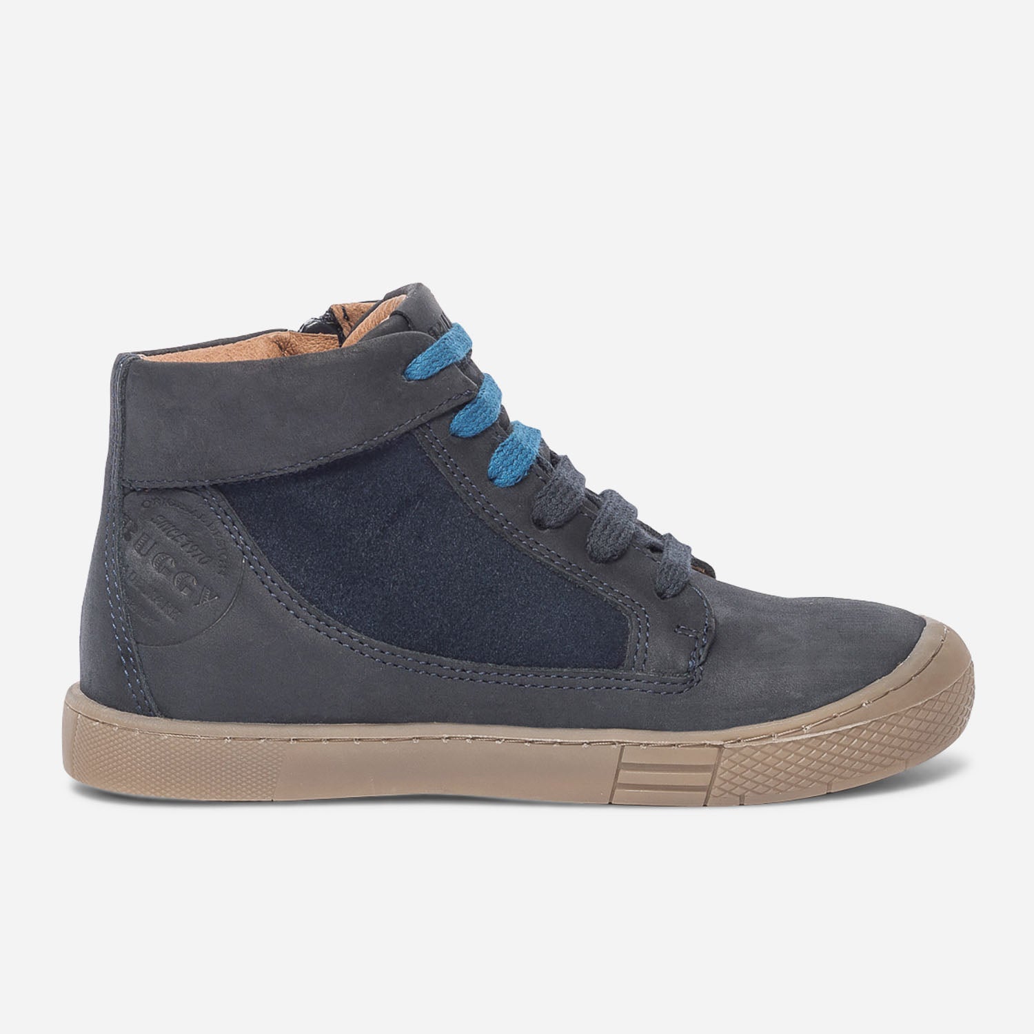 Boots lacet BUGGY bleu marine en cuir Chaussures montantes