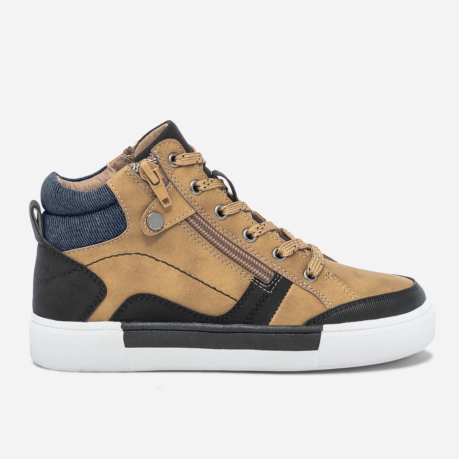 Basket ocre noir et gris Chaussures montantes Enfant ERAM