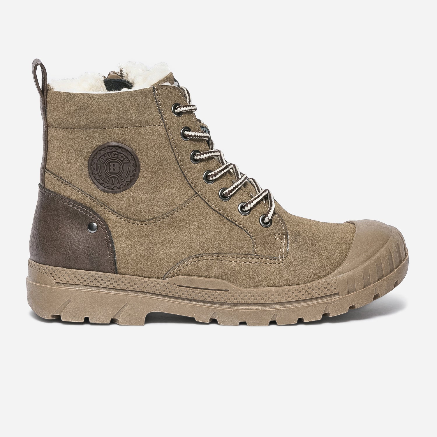 Boots a lacet BUGGY taupe suede et fourre Chaussures montantes Enfant ERAM