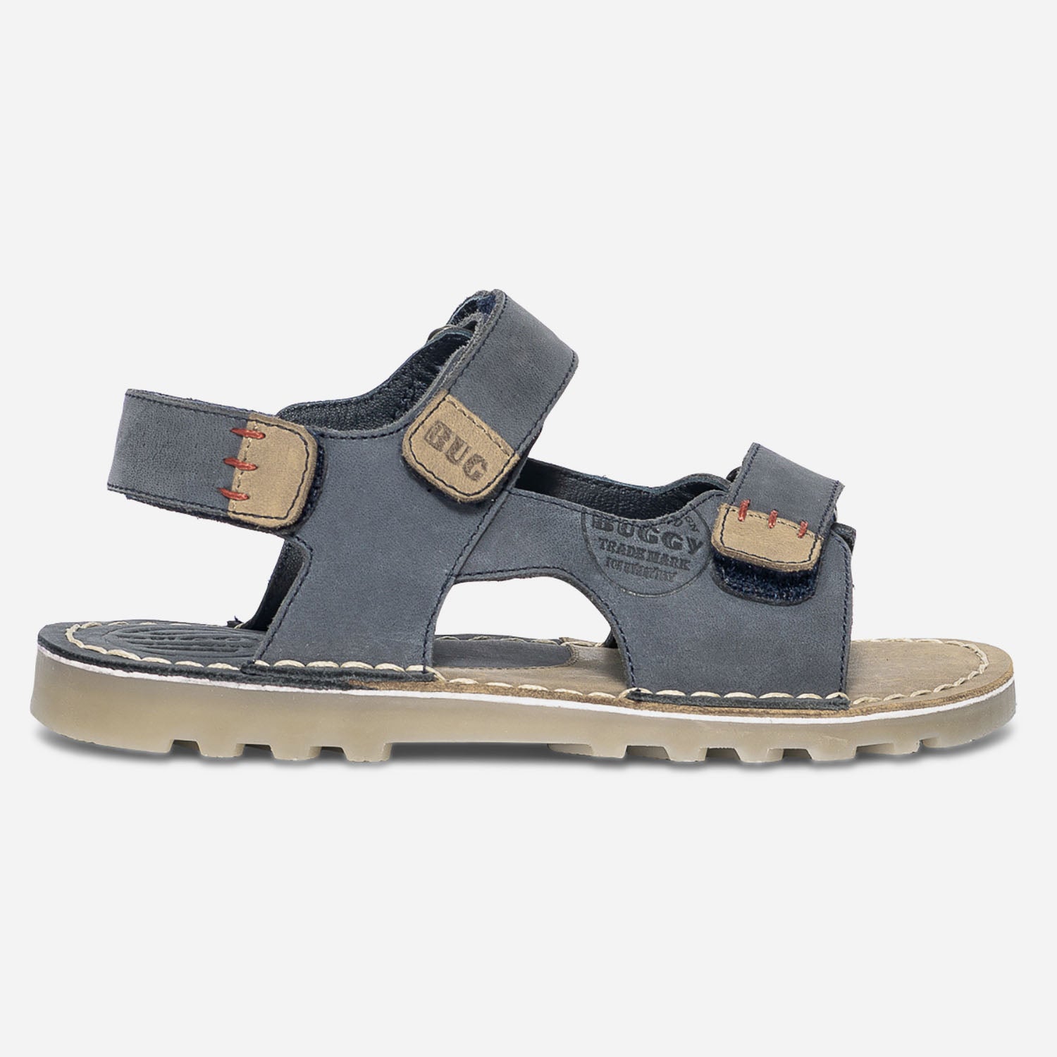 Sandale BUGGY marine en cuir scratchs Sandales Enfant ERAM
