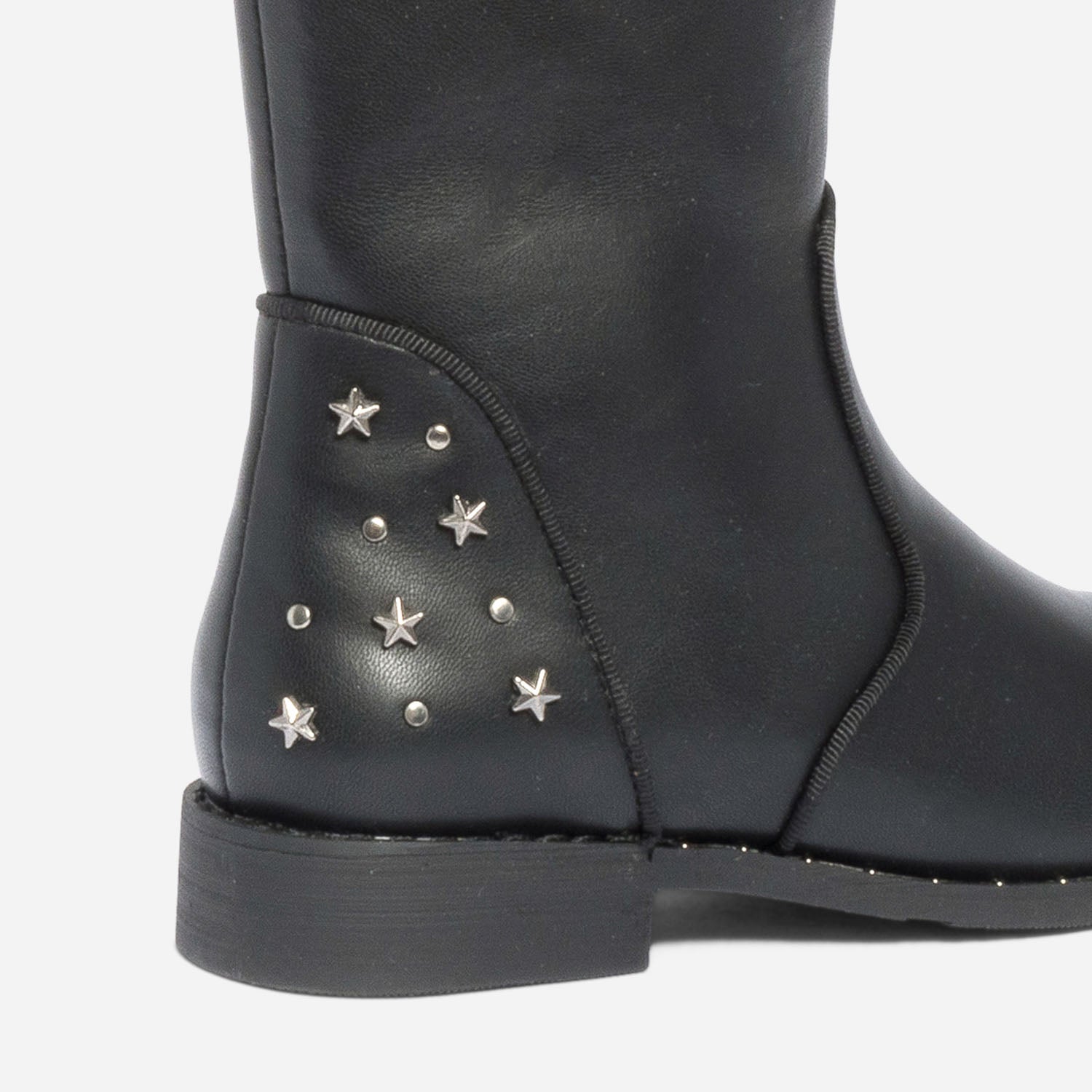 Botte noire en cuir a clous Bottes Enfant ERAM