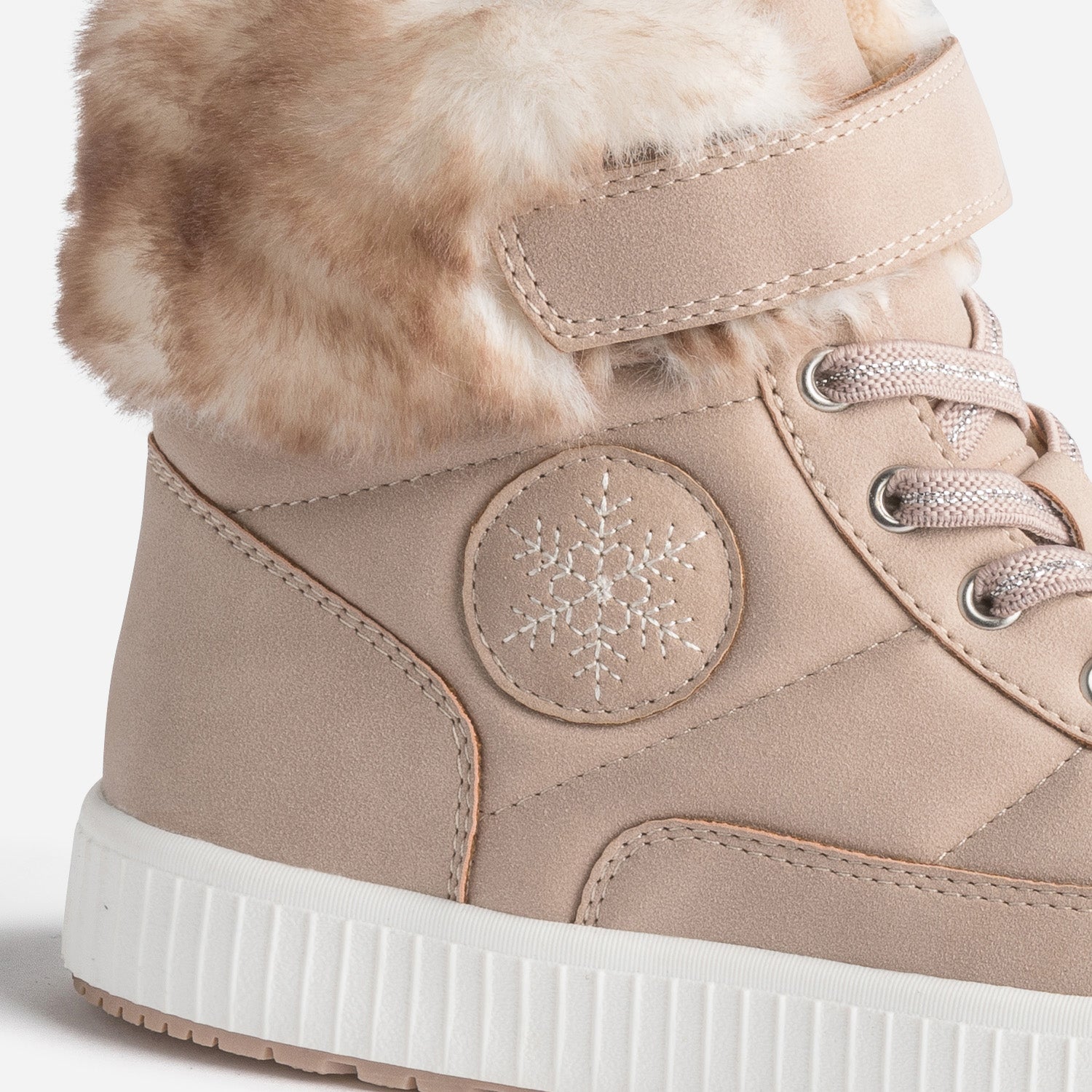 Basket BUGGY beige rose fourree Boots Enfant ERAM
