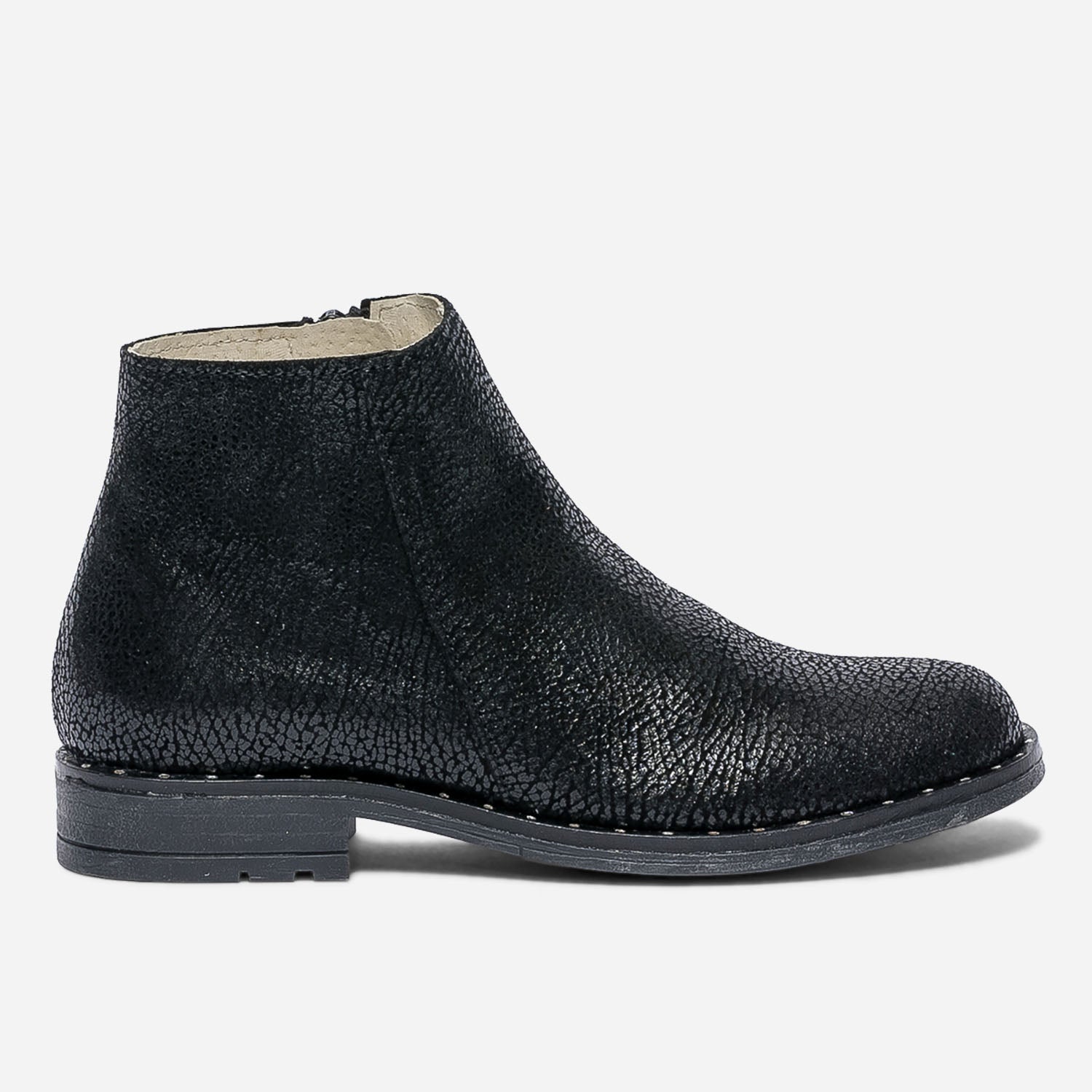 Boots noir craquele avec trepointe cloutee Boots Enfant ERAM