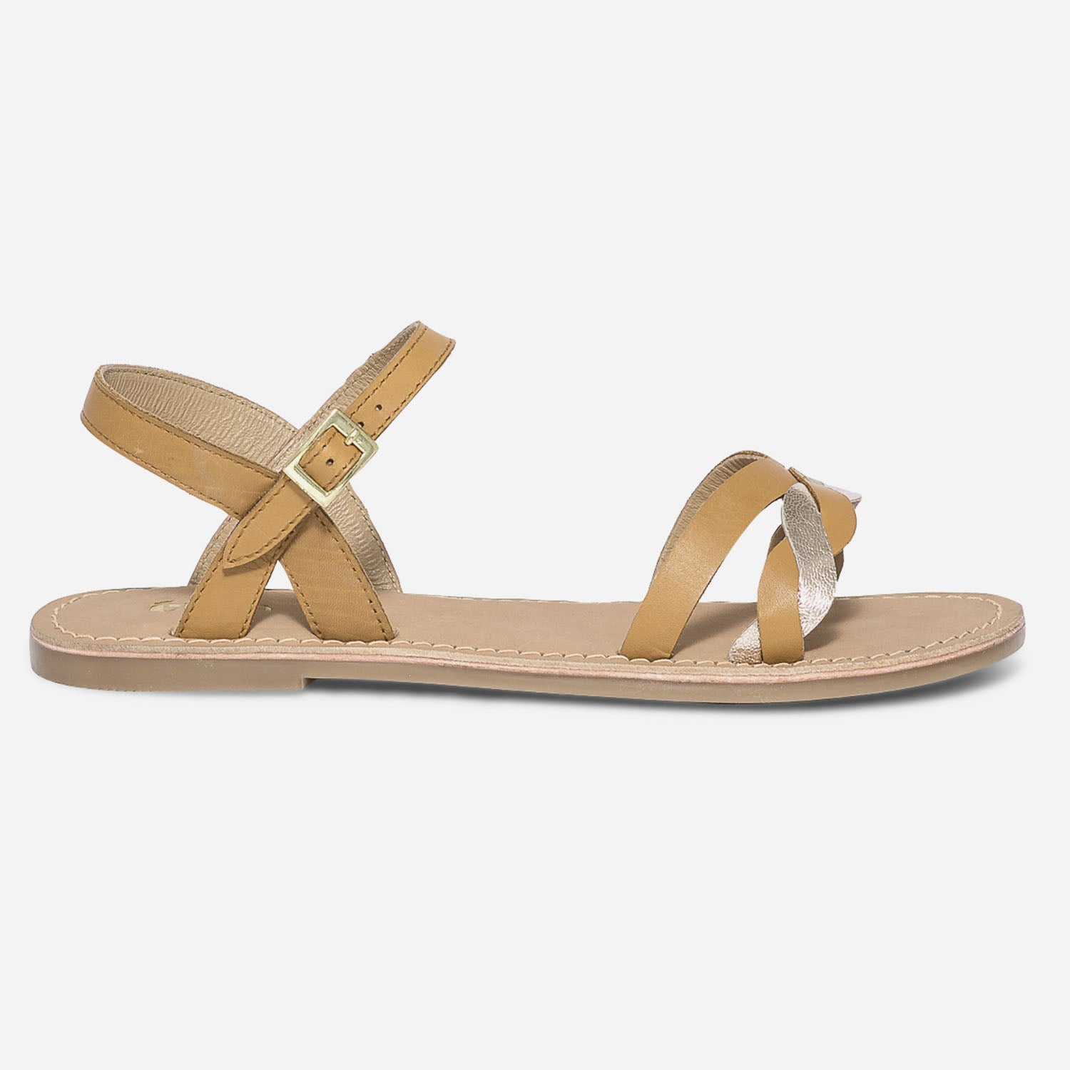 Sandale camel et 2025 doré