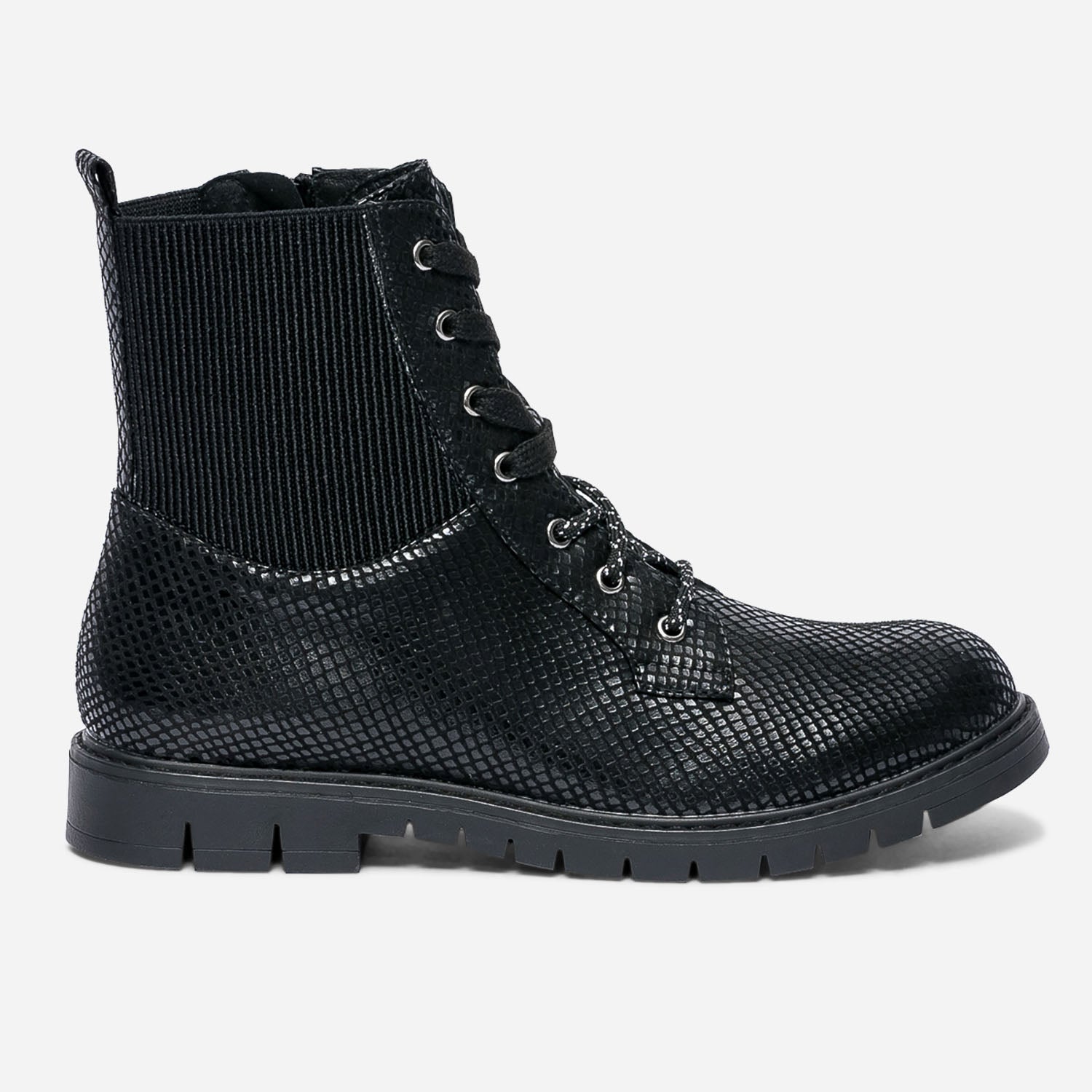 Bottine chaussette noire a lacet Boots Enfant ERAM