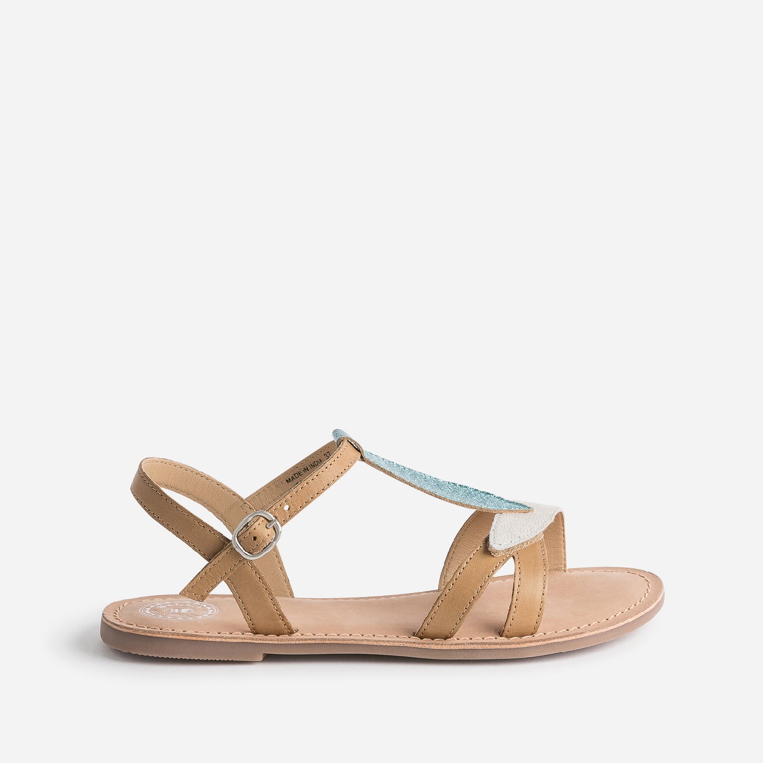 Sandale BUGGY dor e en cuir avec brides feuilles Sandales Enfant