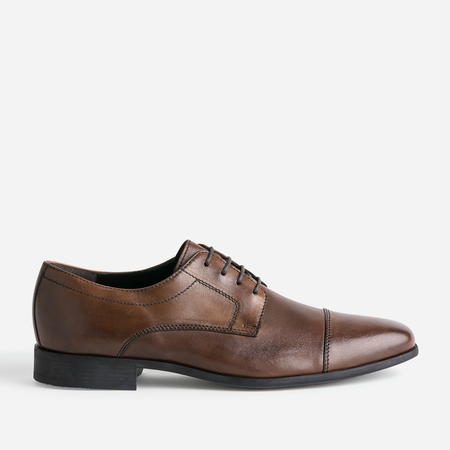 Derby marron cuir bout droit