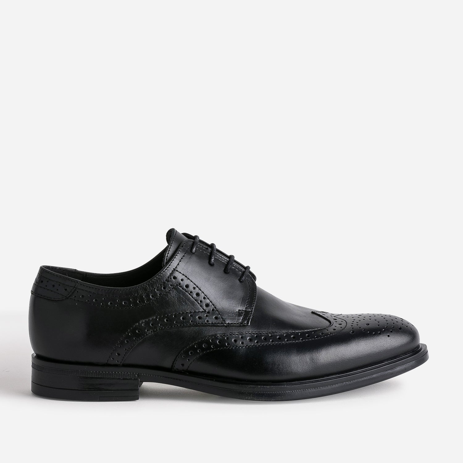 Derby noir en cuir a bout fleuri Chaussures de ville Homme ERAM