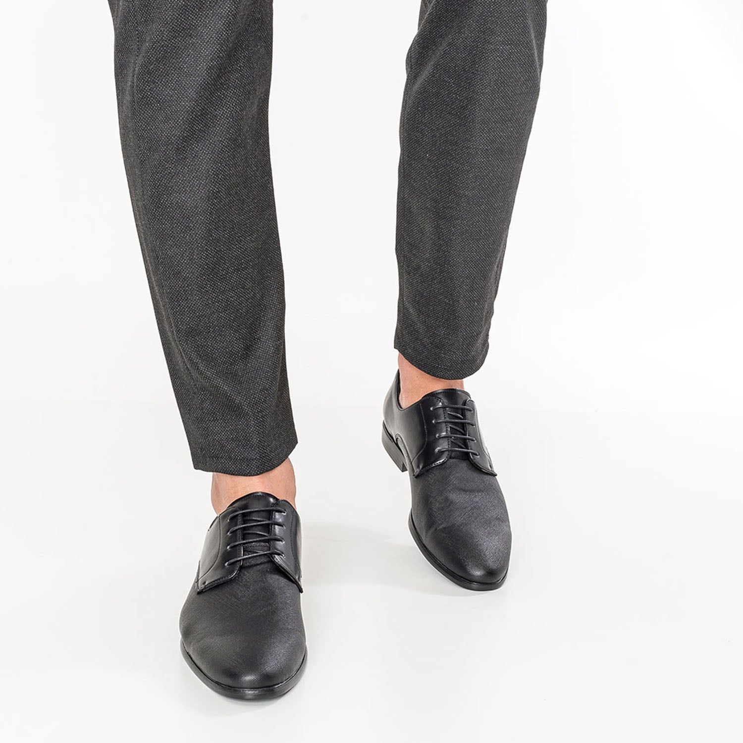 Derby noir bi matiere Chaussures de ville Homme ERAM