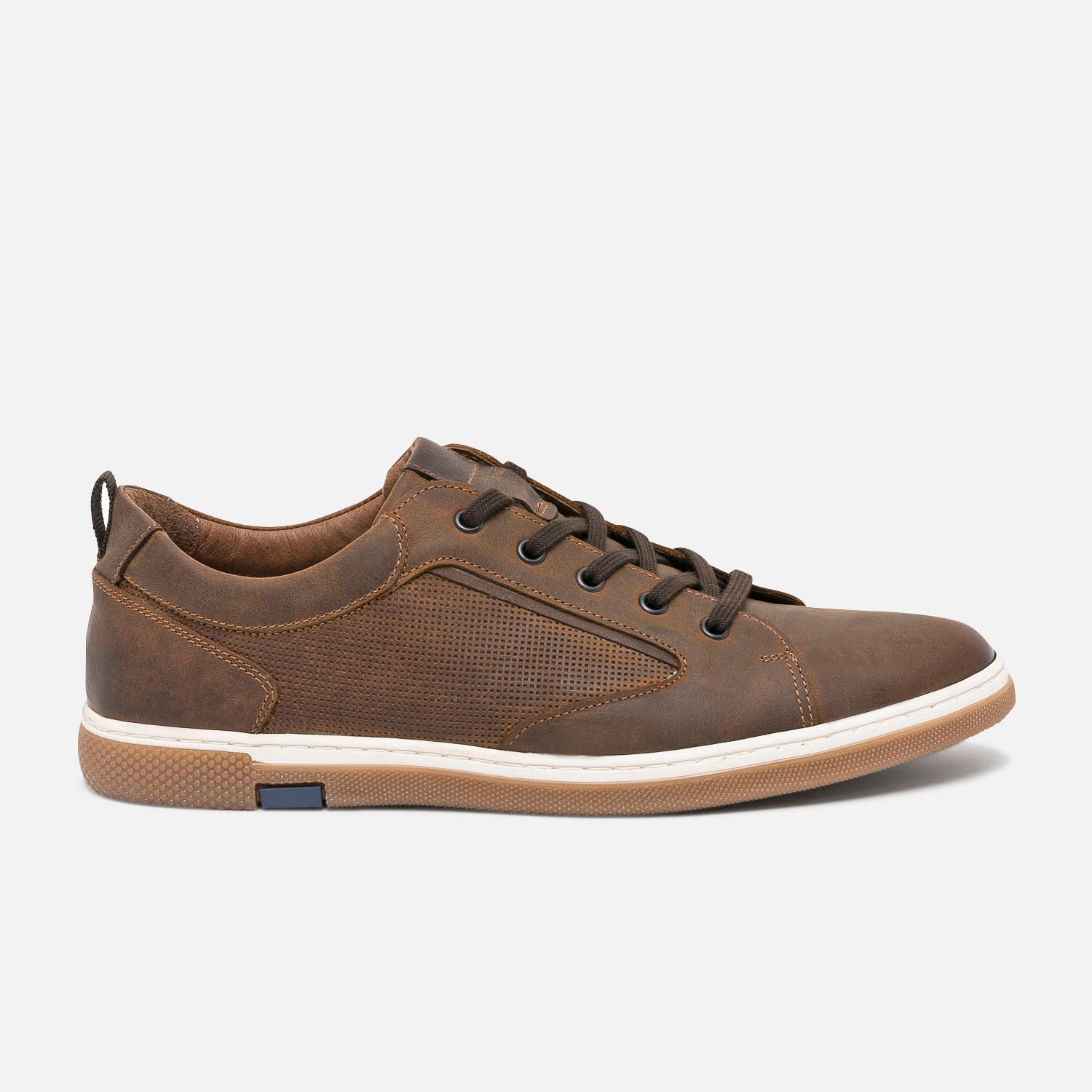 Tennis marron en cuir Baskets Tennis Homme ERAM