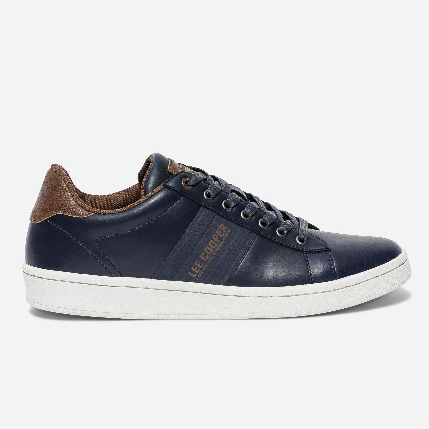 Basket cuir bleu homme shop