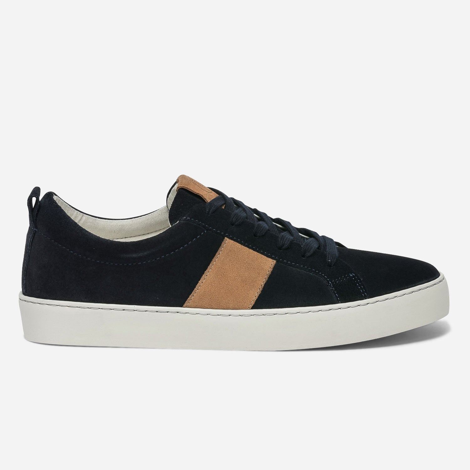 Basket marine et camel en cuir velours homme Eram Homme ERAM