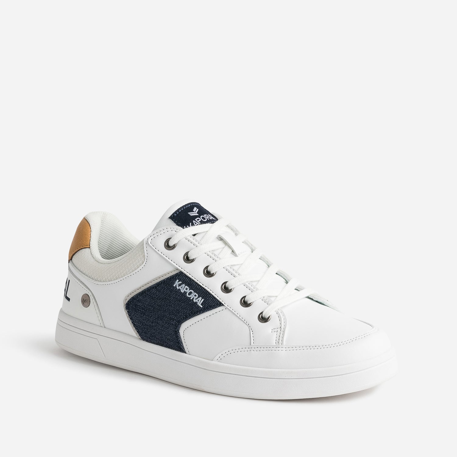 Tennis KAPORAL blanche et jean brut Baskets Tennis Homme ERAM