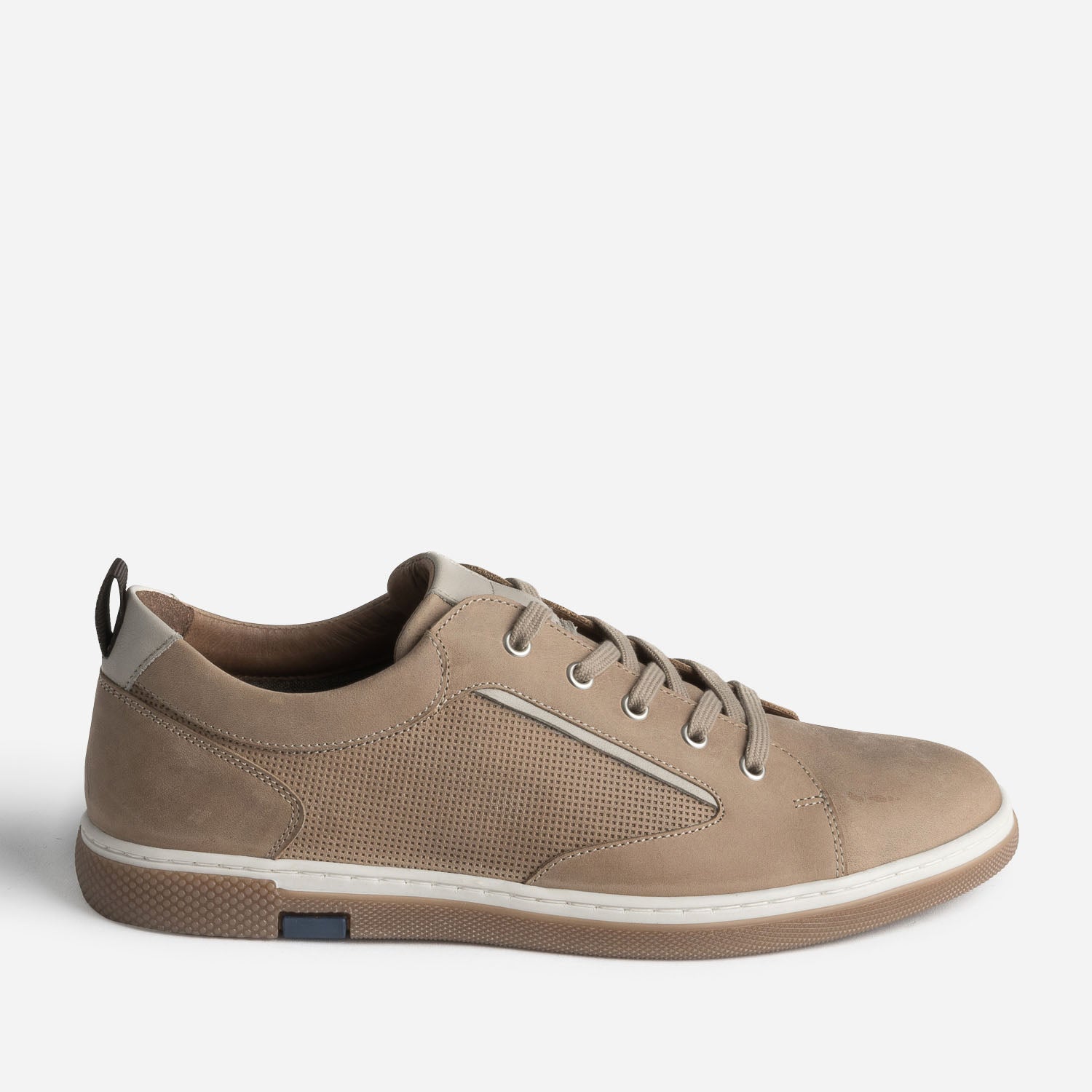 Tennis beige fonce en cuir Baskets Tennis Homme ERAM