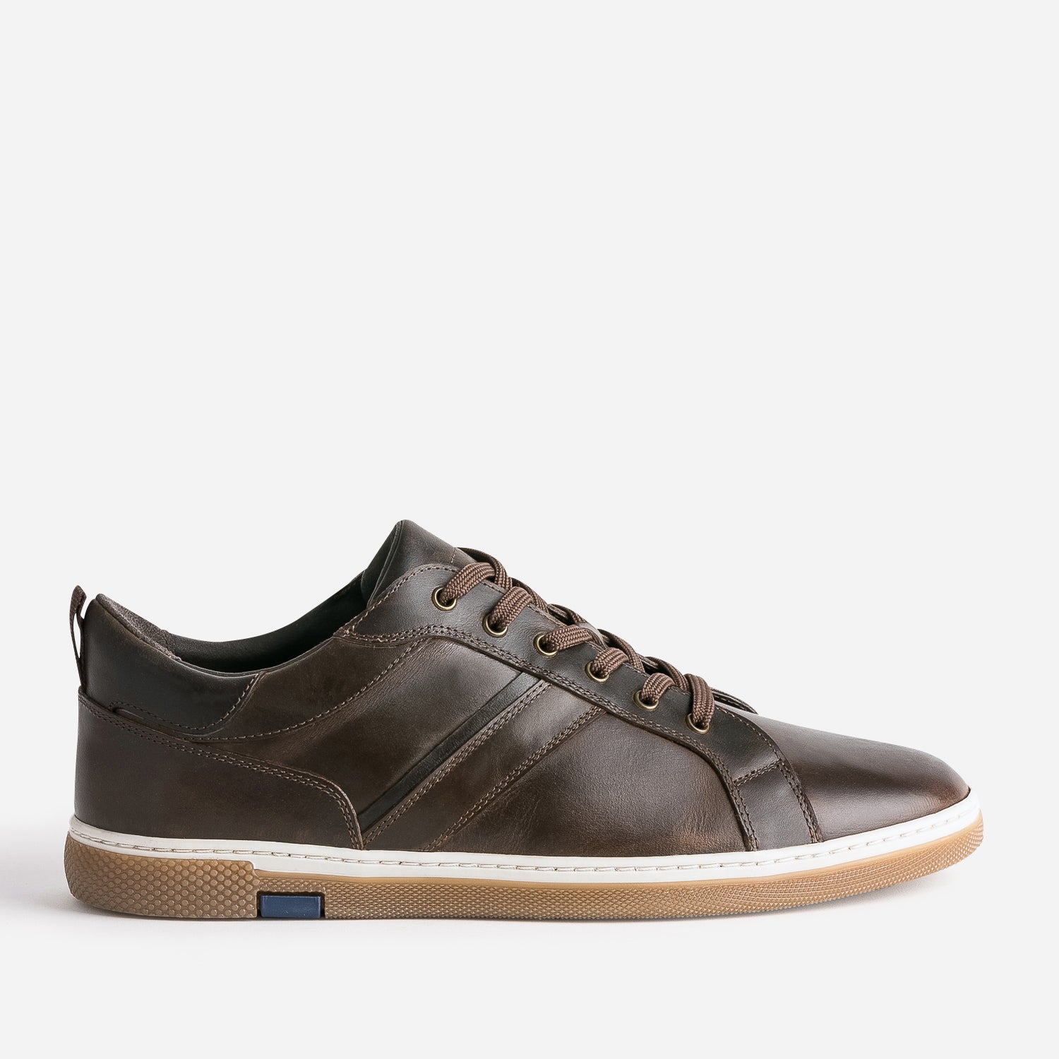 Tennis marron en cuir Baskets Tennis Homme ERAM