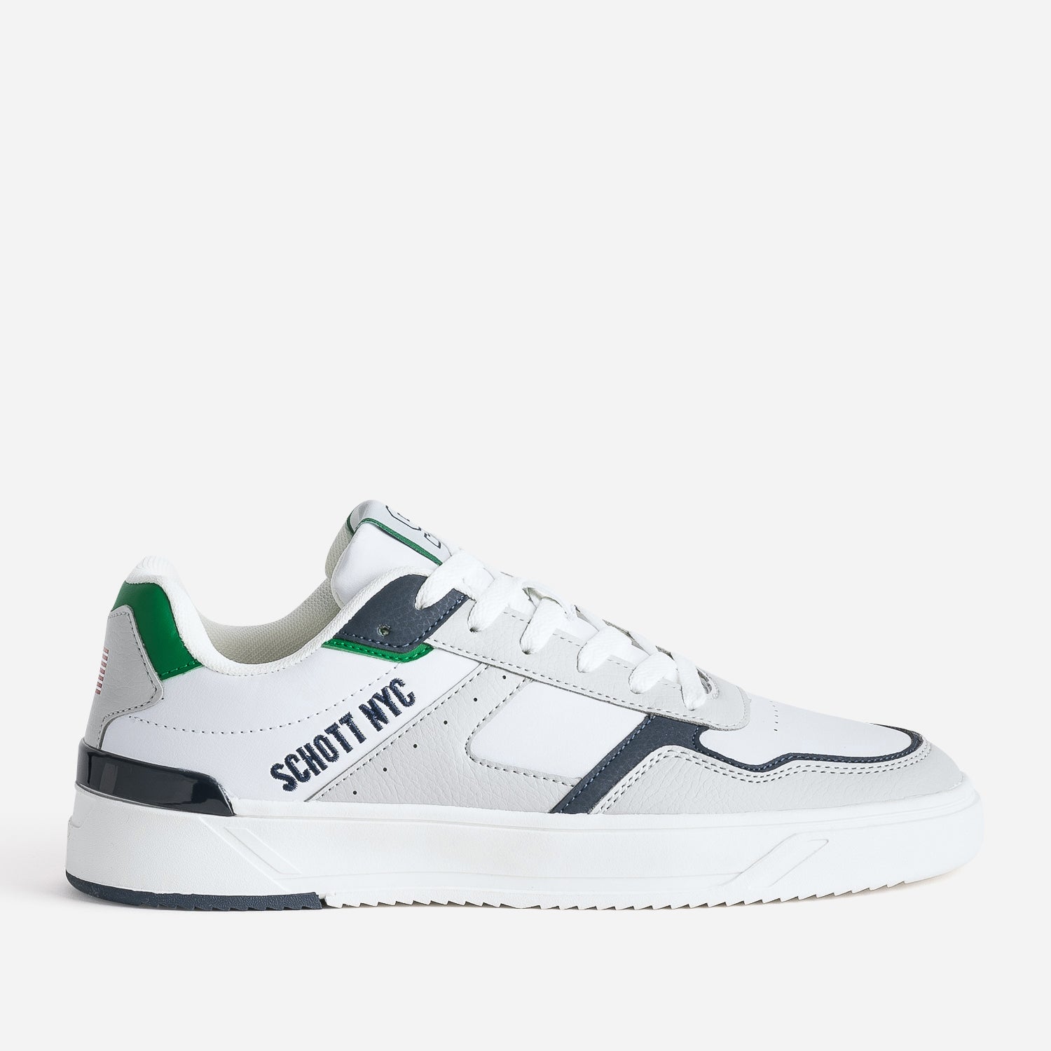 Basket SCHOTT blanche grise et verte Baskets Tennis Homme ERAM