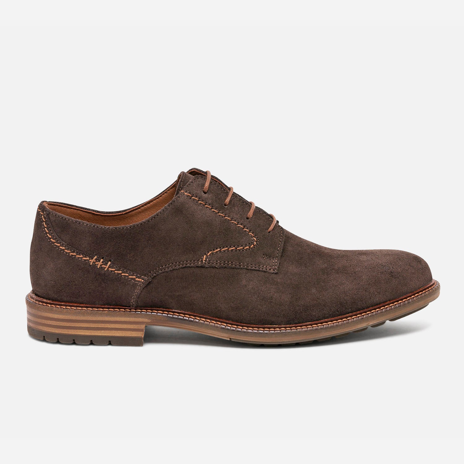 Derby marron en cuir velours eco concu Chaussures de ville Homme ERAM