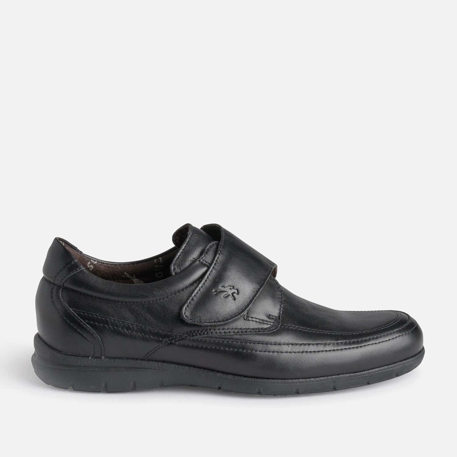 Derby FLUCHOS en cuir noir a scratch