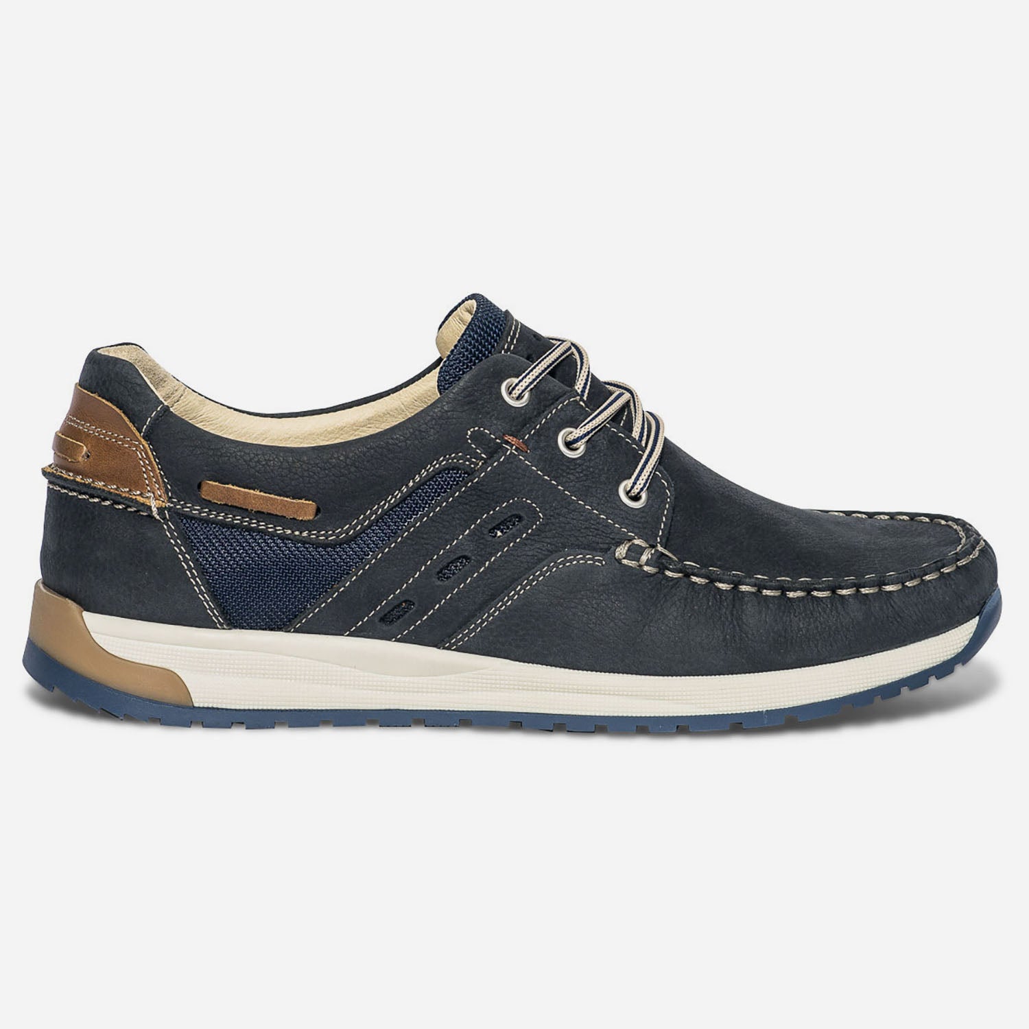 Chaussure bateau bleu marine en cuir Chaussures de ville Homme ERAM