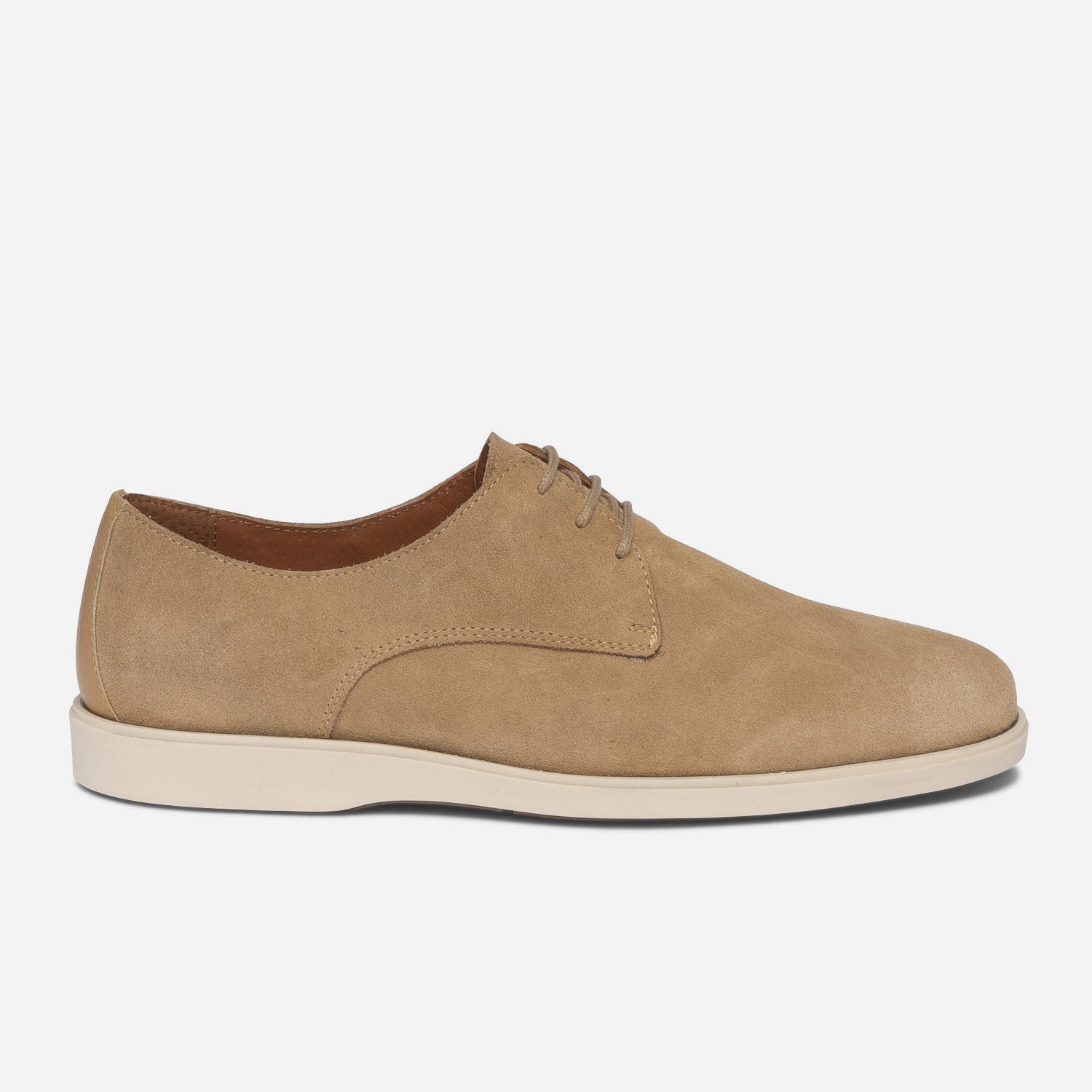 Derby confort beige en cuir velours Eram Homme ERAM