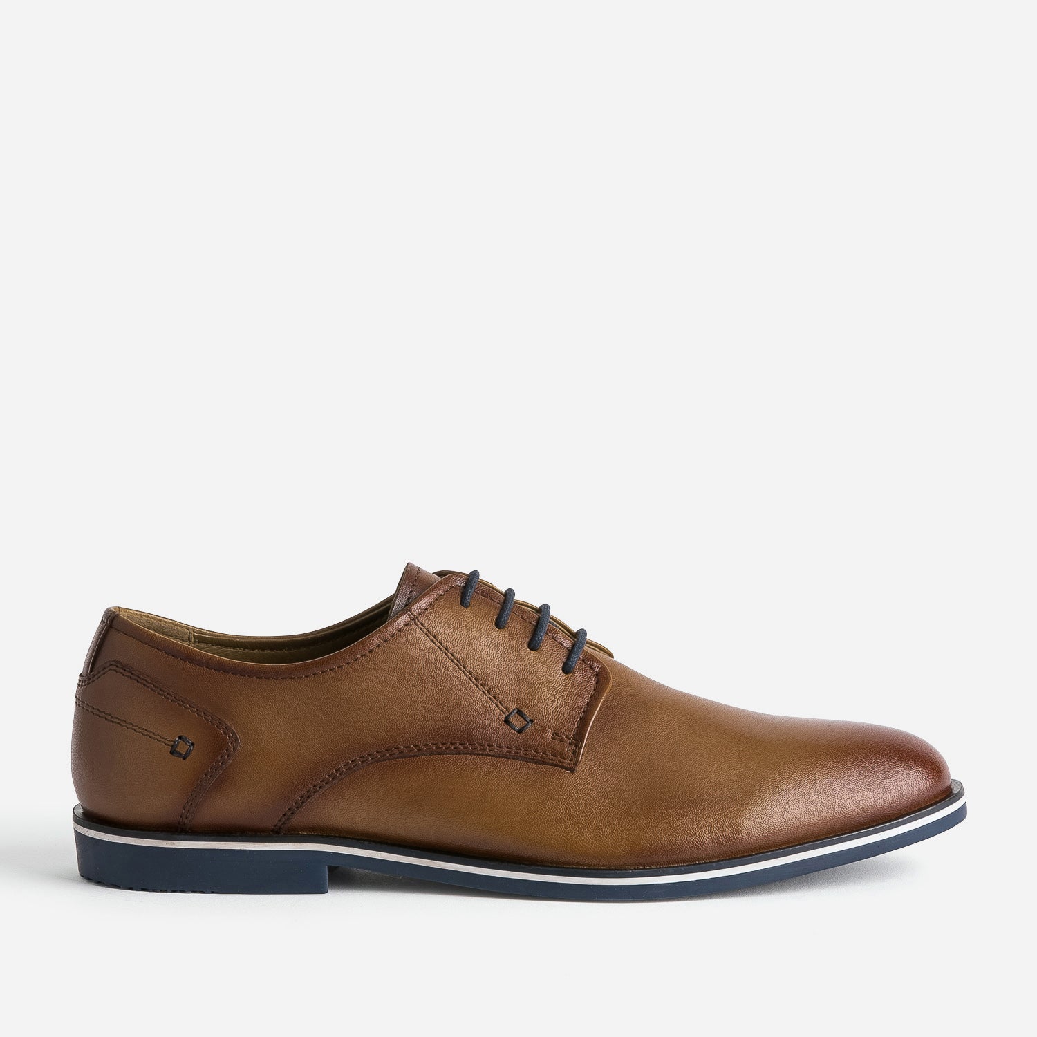 Derby cognac en cuir