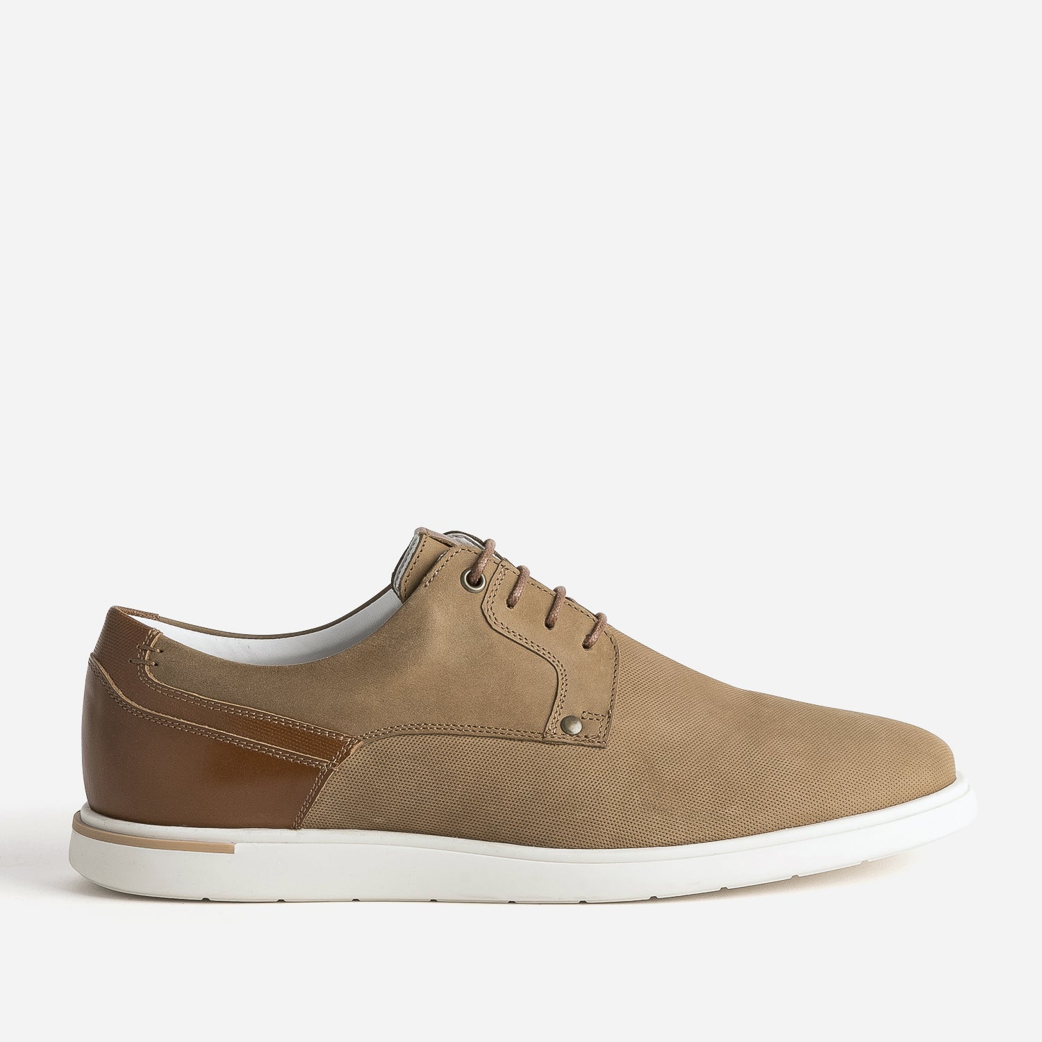 Derby confort camel cuir eco concu