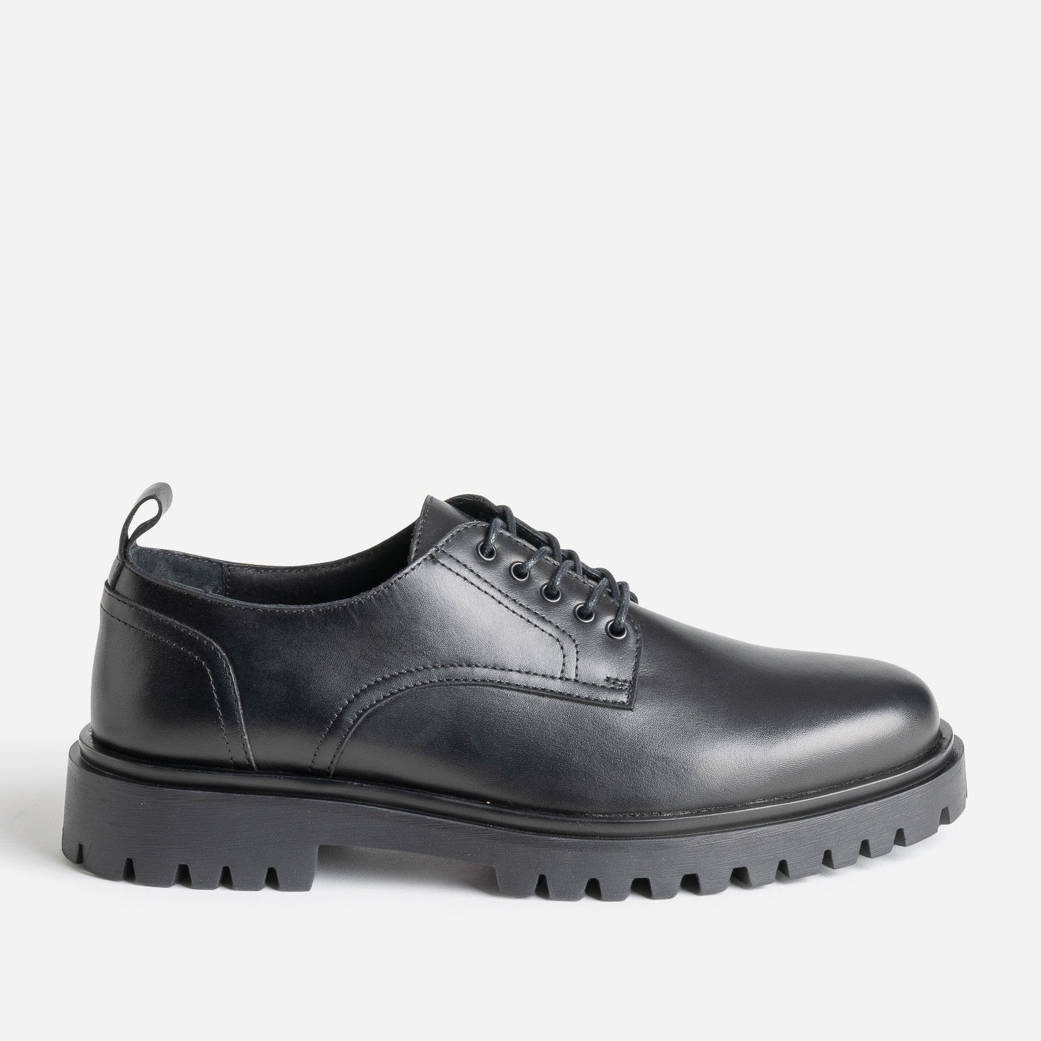 Derby noir en cuir a doublure carreaux Chaussures de ville Homme ERAM