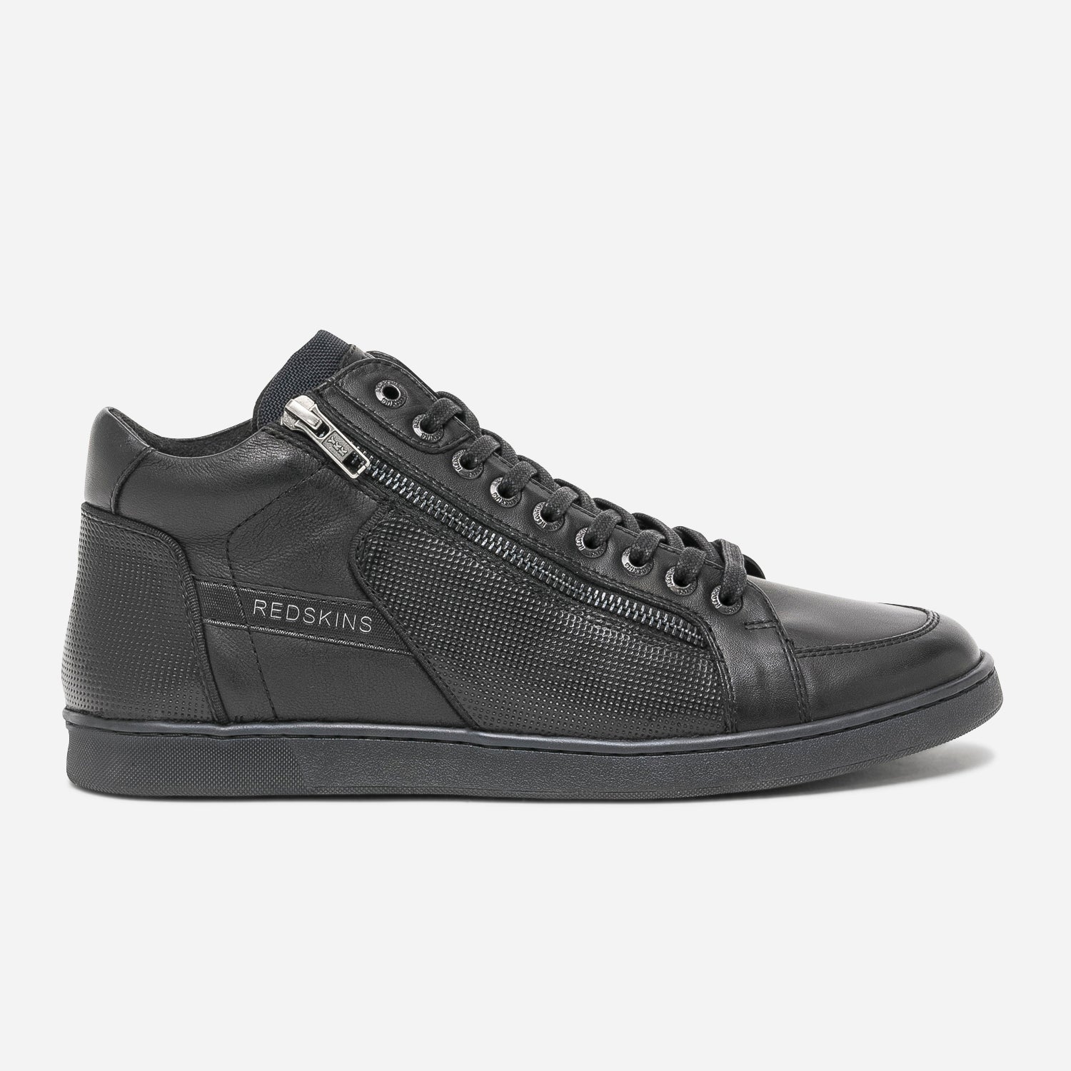 Basket REDSKINS noire en cuir Baskets Tennis Homme ERAM