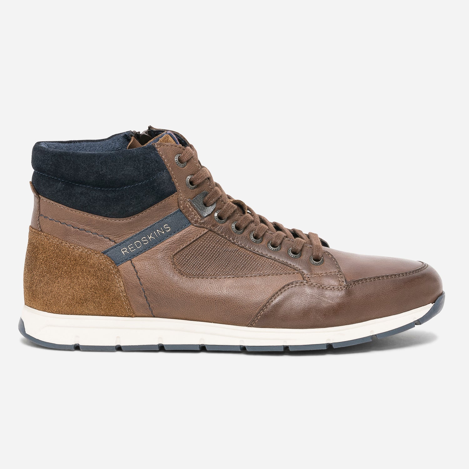 Basket REDSKINS marron en cuir Baskets Tennis Homme ERAM
