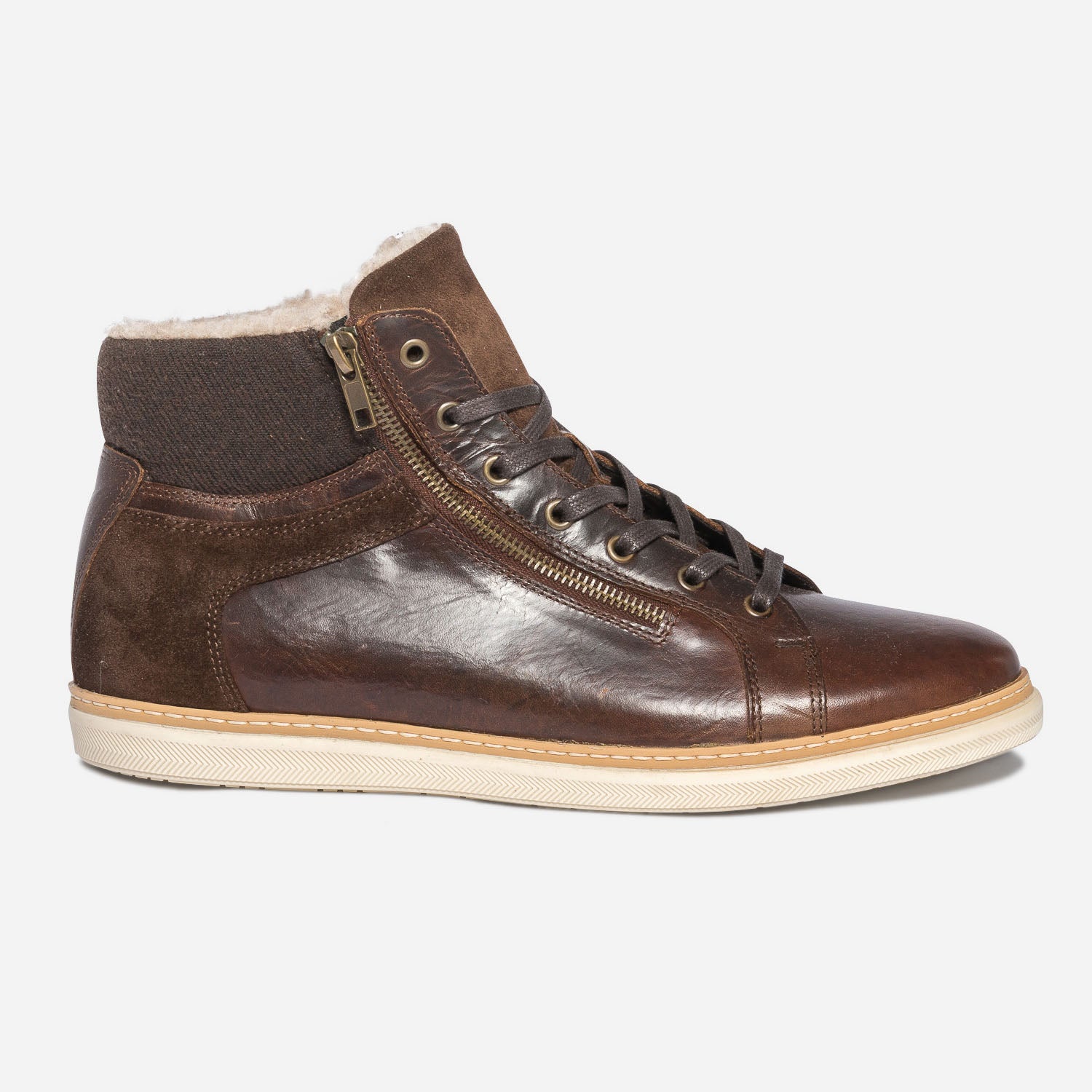Basket cuir marron outlet