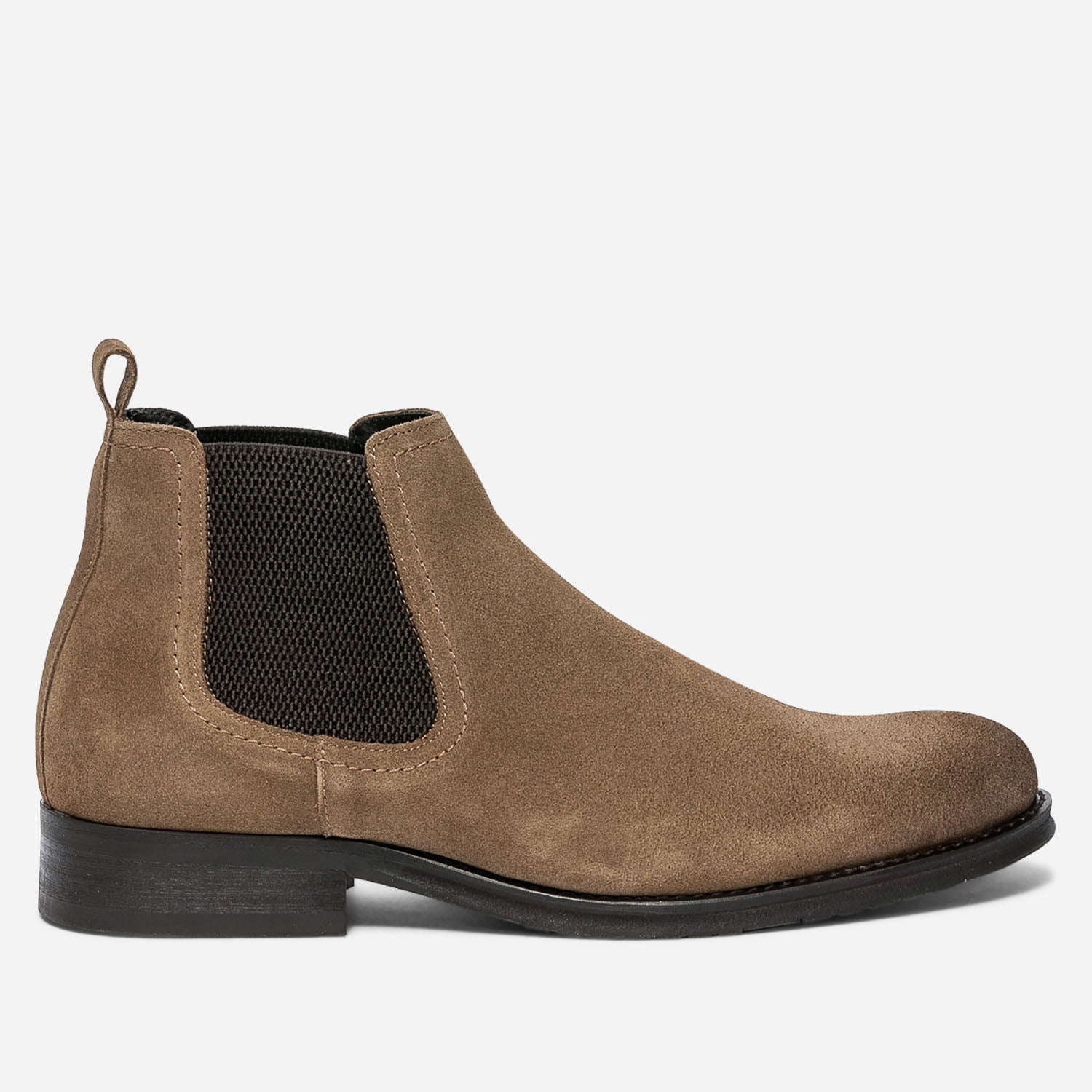 Chelsea boots camel en cuir velours