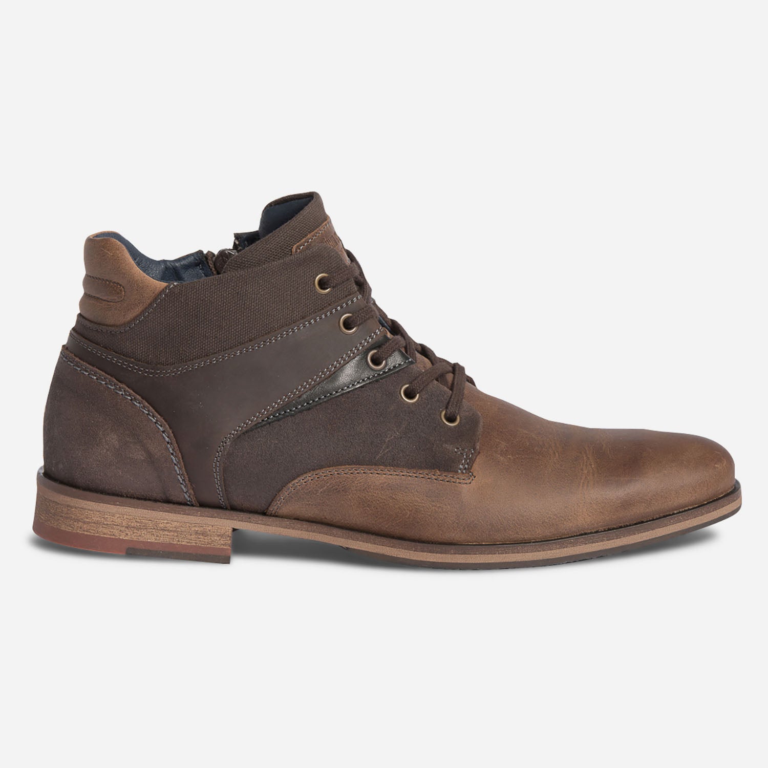 Derby montant TEXTO marron bi mati re Boots Homme ERAM