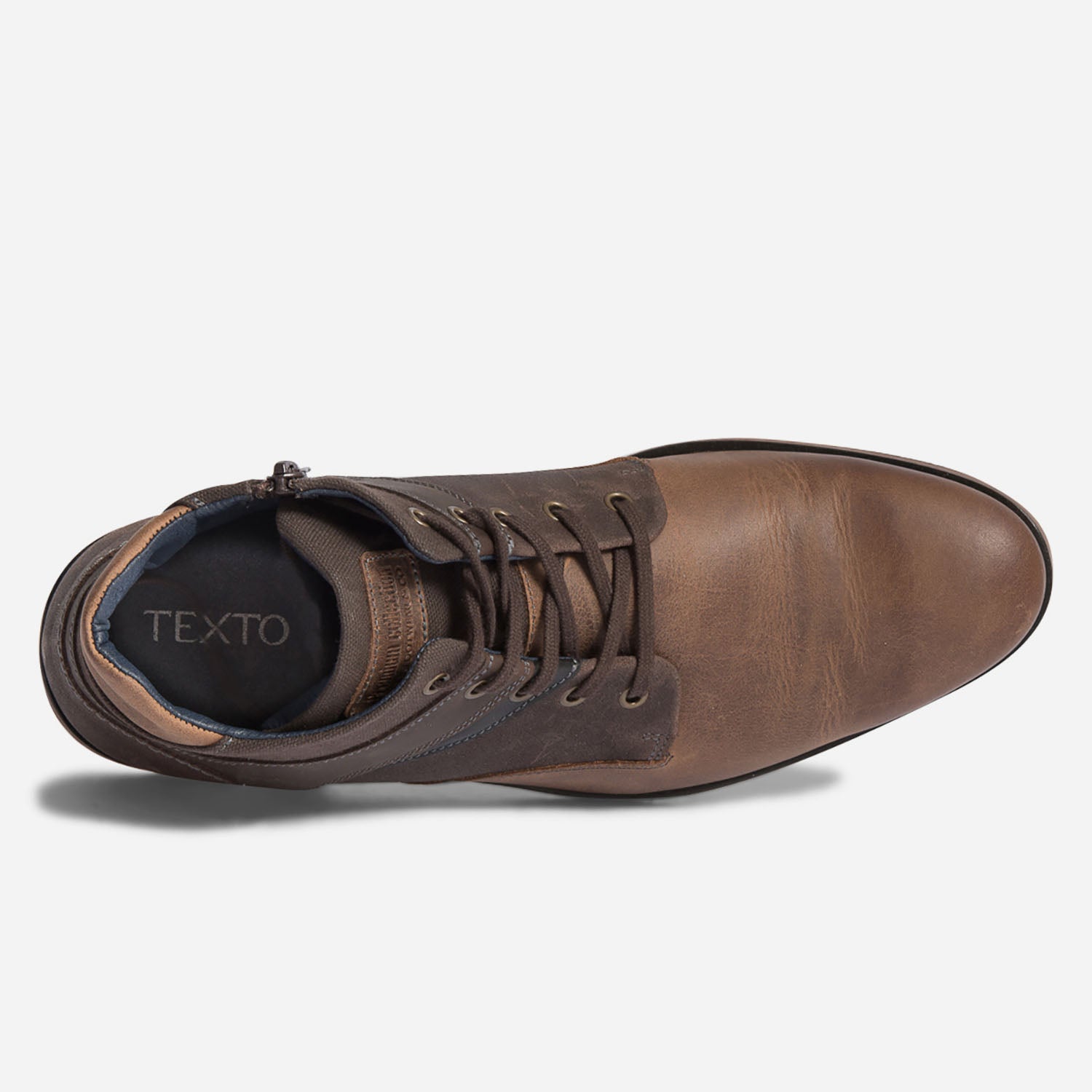 Derby montant TEXTO marron bi matiere Boots Homme ERAM