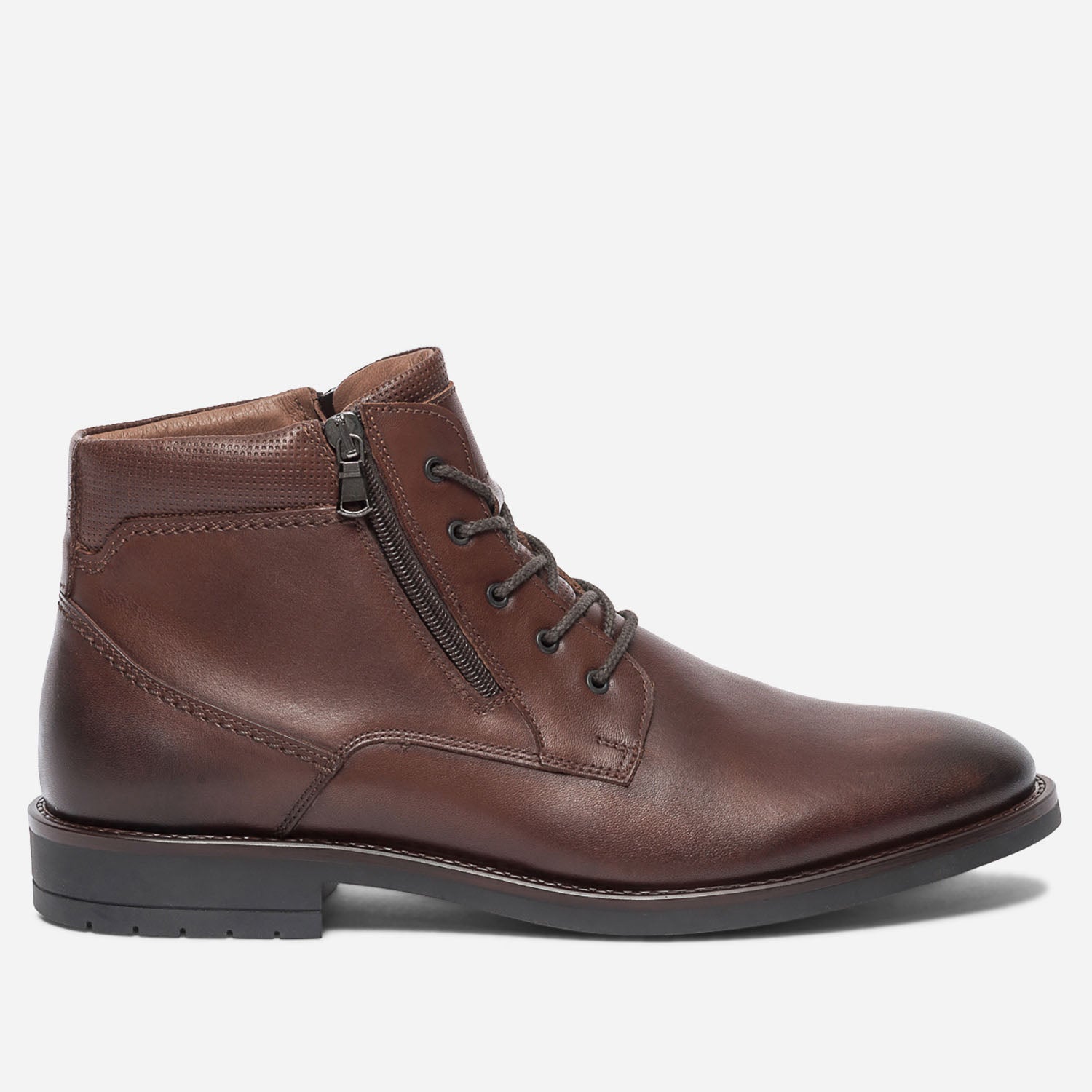 Boots cognac en cuir a lacet et zips Boots Homme ERAM