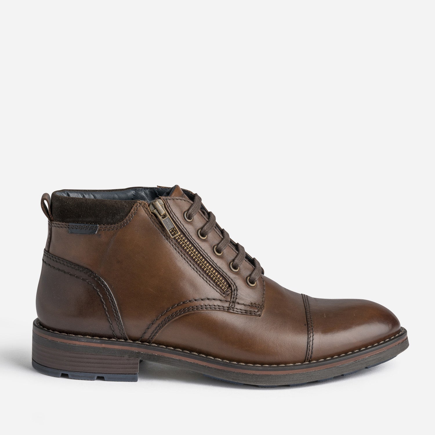 Boots a lacet marron en cuir Boots Homme ERAM