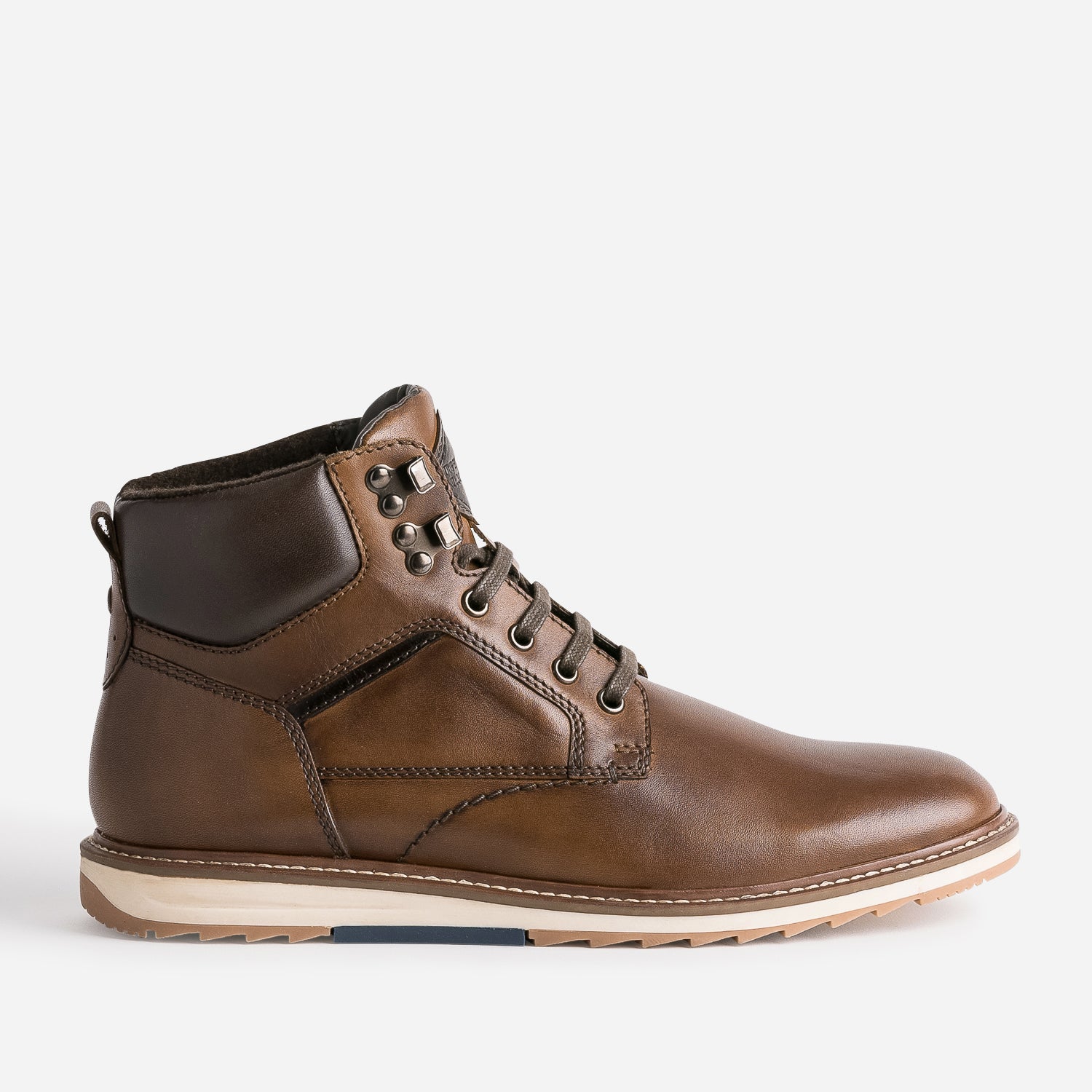 Boots a lacet marron en cuir Boots Homme ERAM