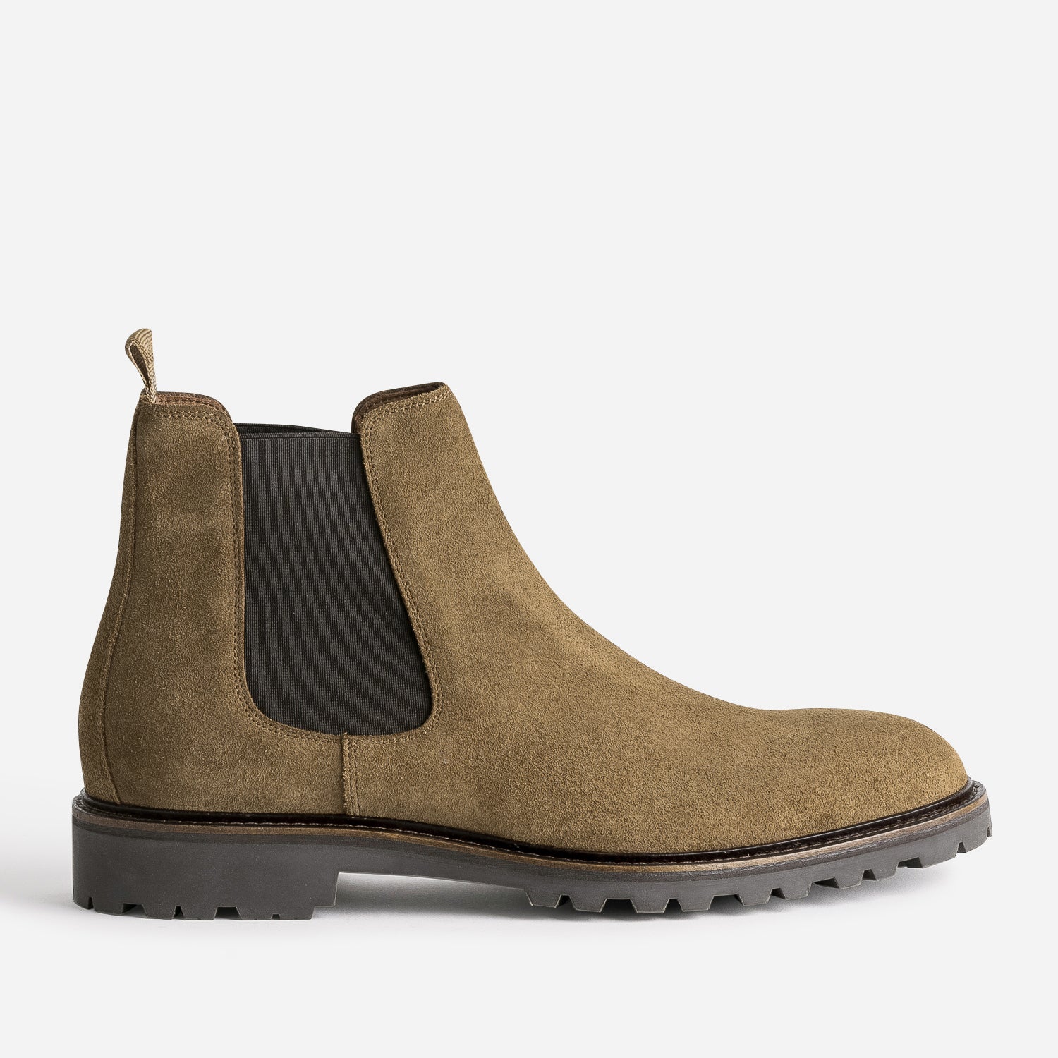 Chelsea boots beige fonce en cuir velours Boots Homme ERAM