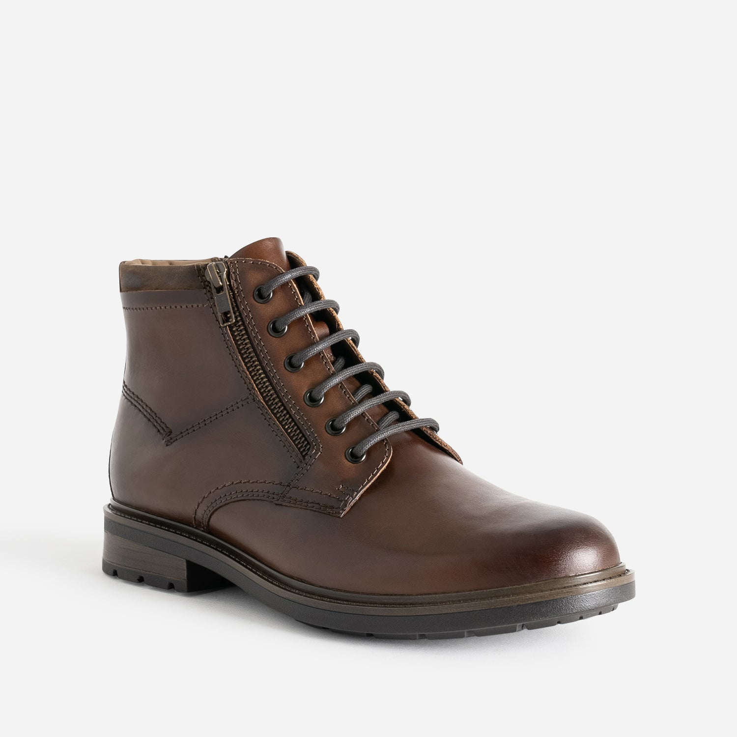 Boots a lacet marron en cuir Boots Homme ERAM