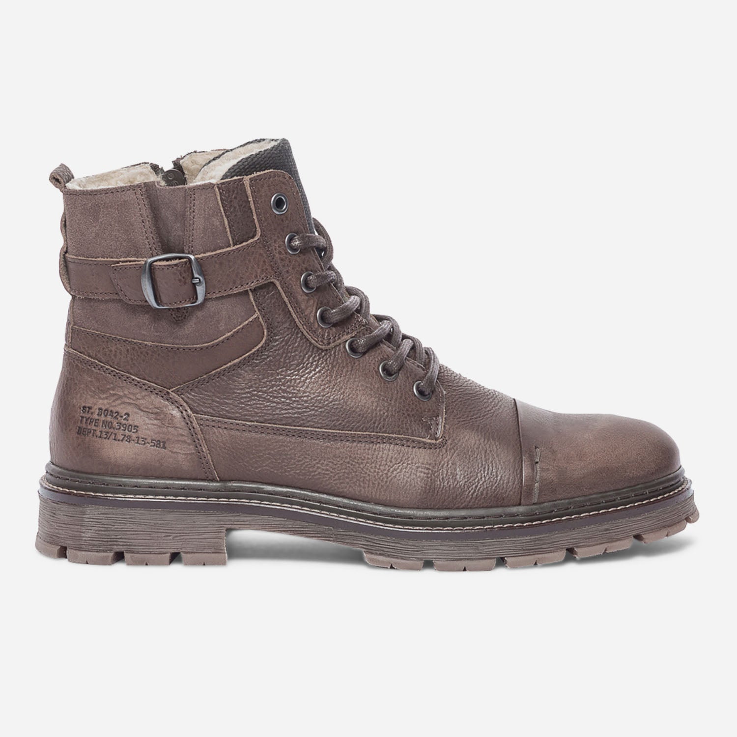 Boots marron fourre en cuir Boots Homme ERAM