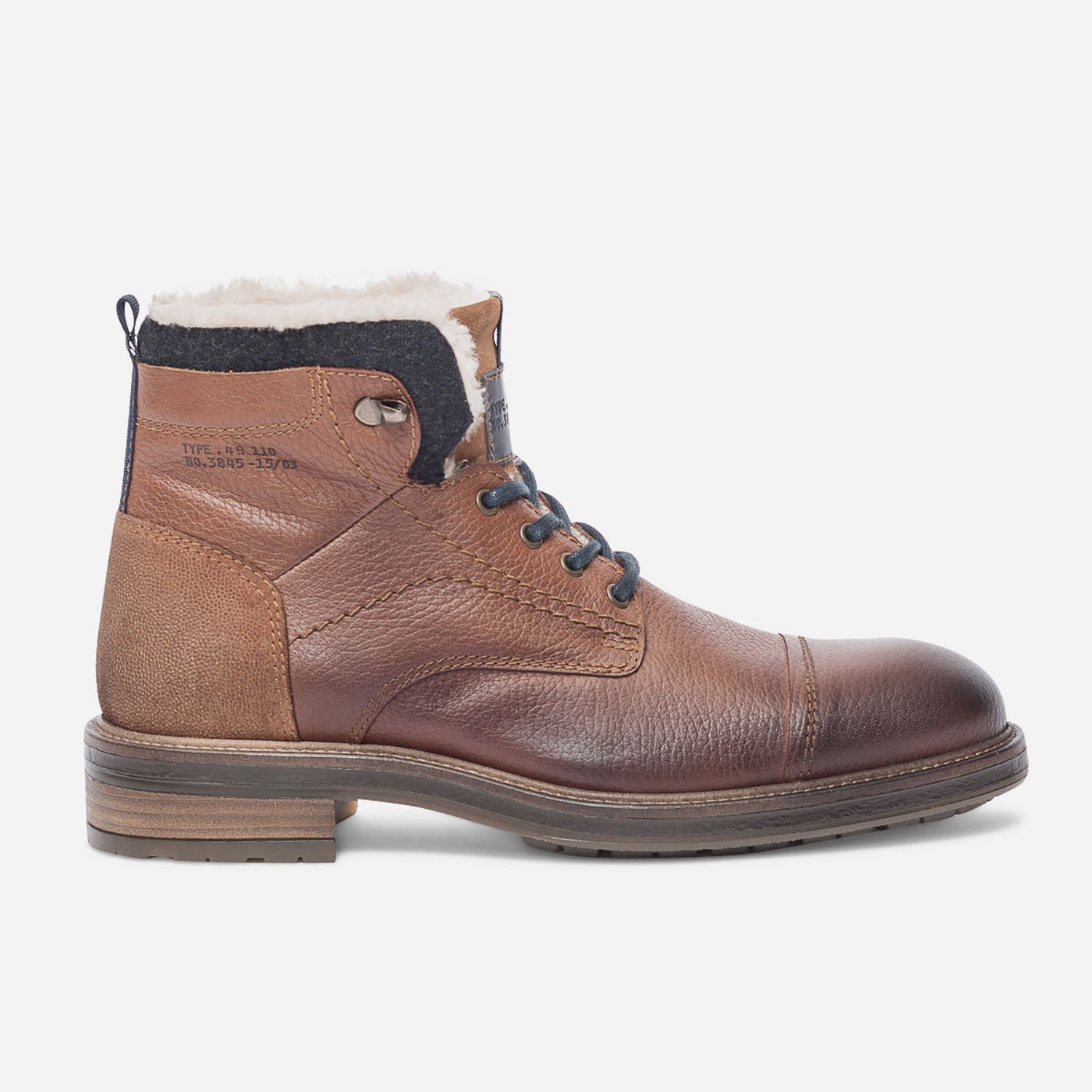 Boots cognac en cuir fourr Boots Homme ERAM