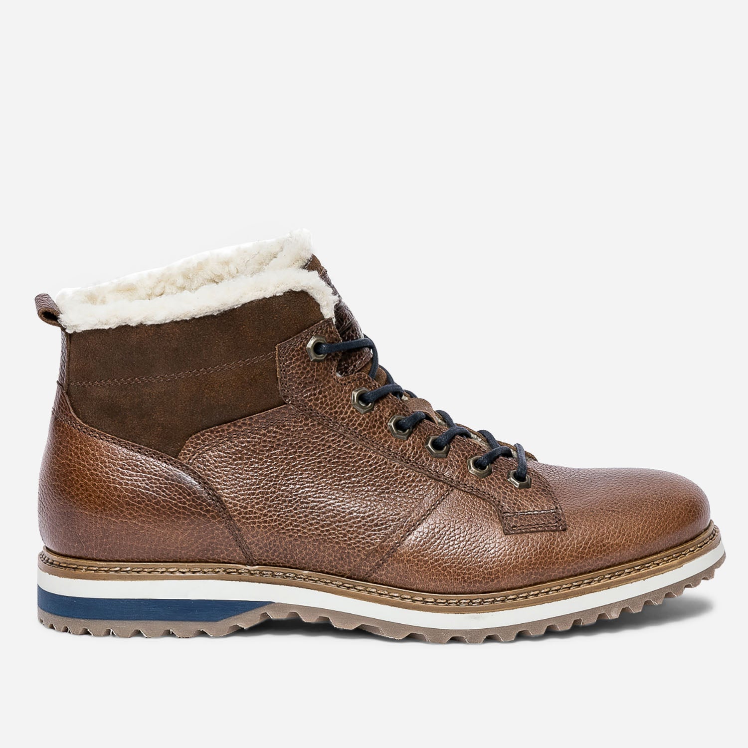 Boots marron en cuir grain fourr Boots Homme ERAM